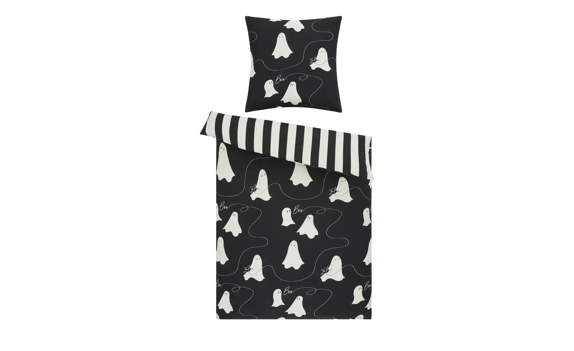 como Renforcé Wende-Bettwäsche  Ghosts ¦ schwarz ¦ Maße (cm): B: 135 Bettwa günstig online kaufen