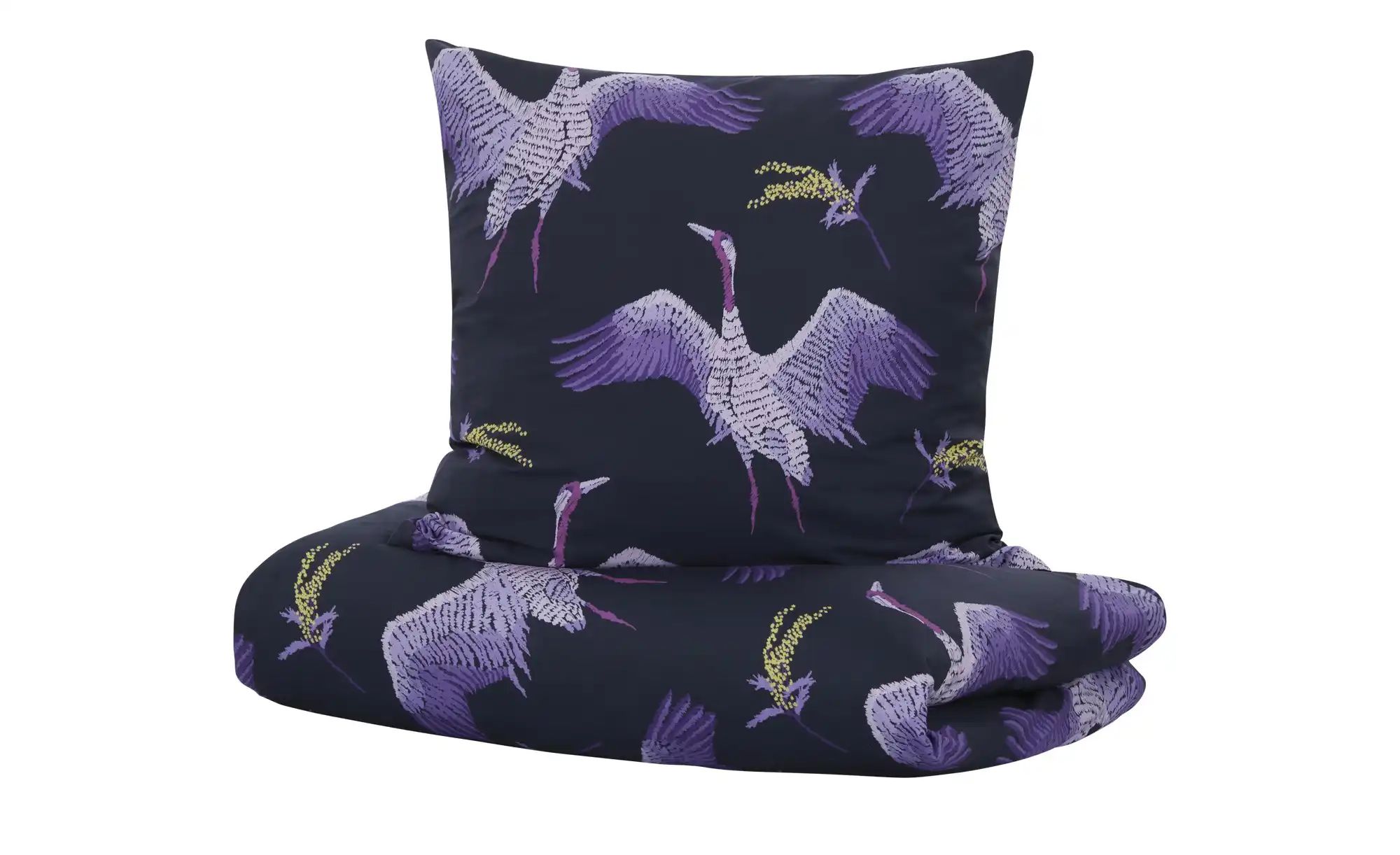 indigo Mako-Satin Bettwäsche  Stiched ¦ lila/violett ¦ Maße (cm): B: 135 Be günstig online kaufen
