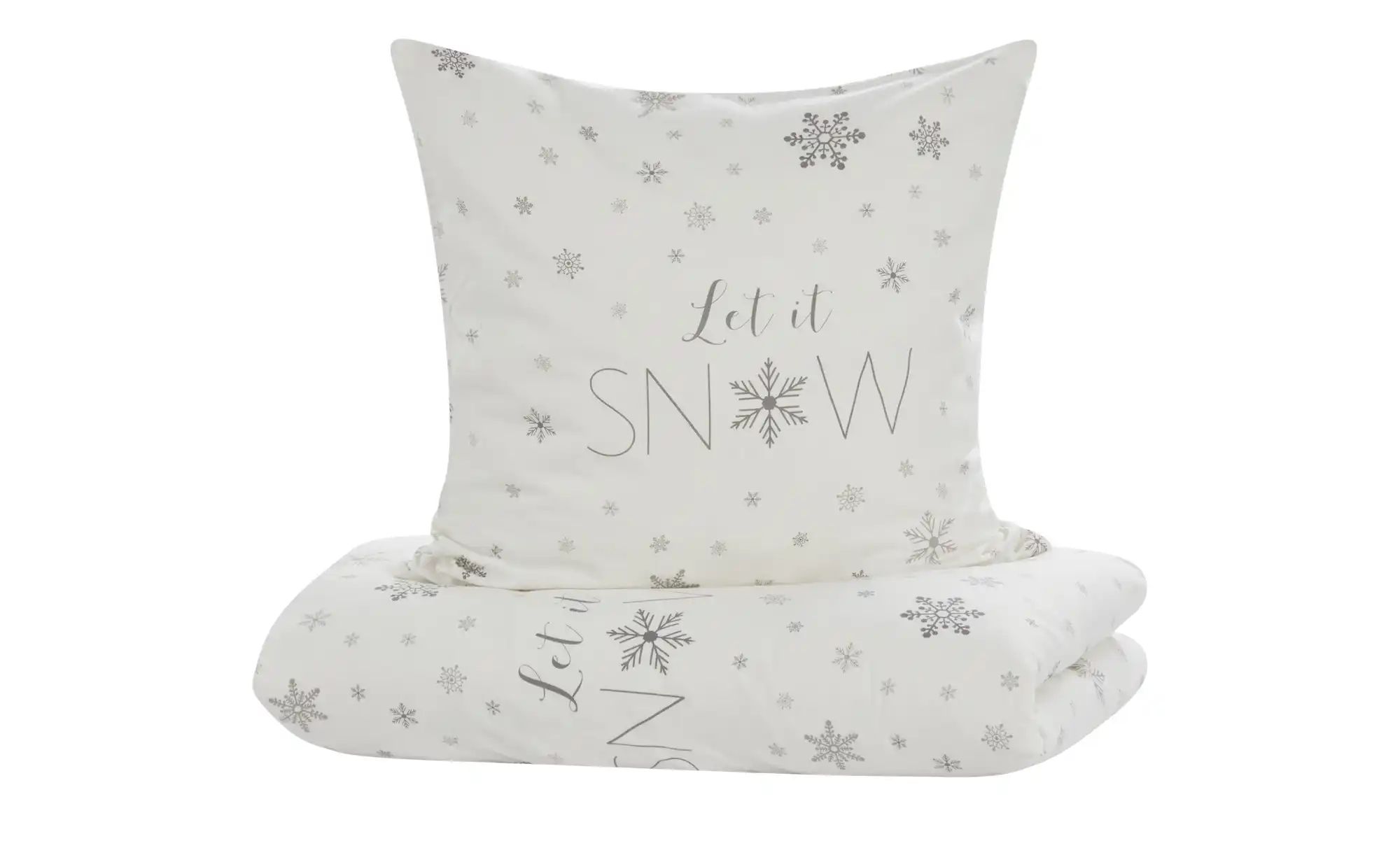 como Biber Bettwäsche  Let it Snow ¦ grau ¦ Maße (cm): B: 135 Bettwaren > B günstig online kaufen