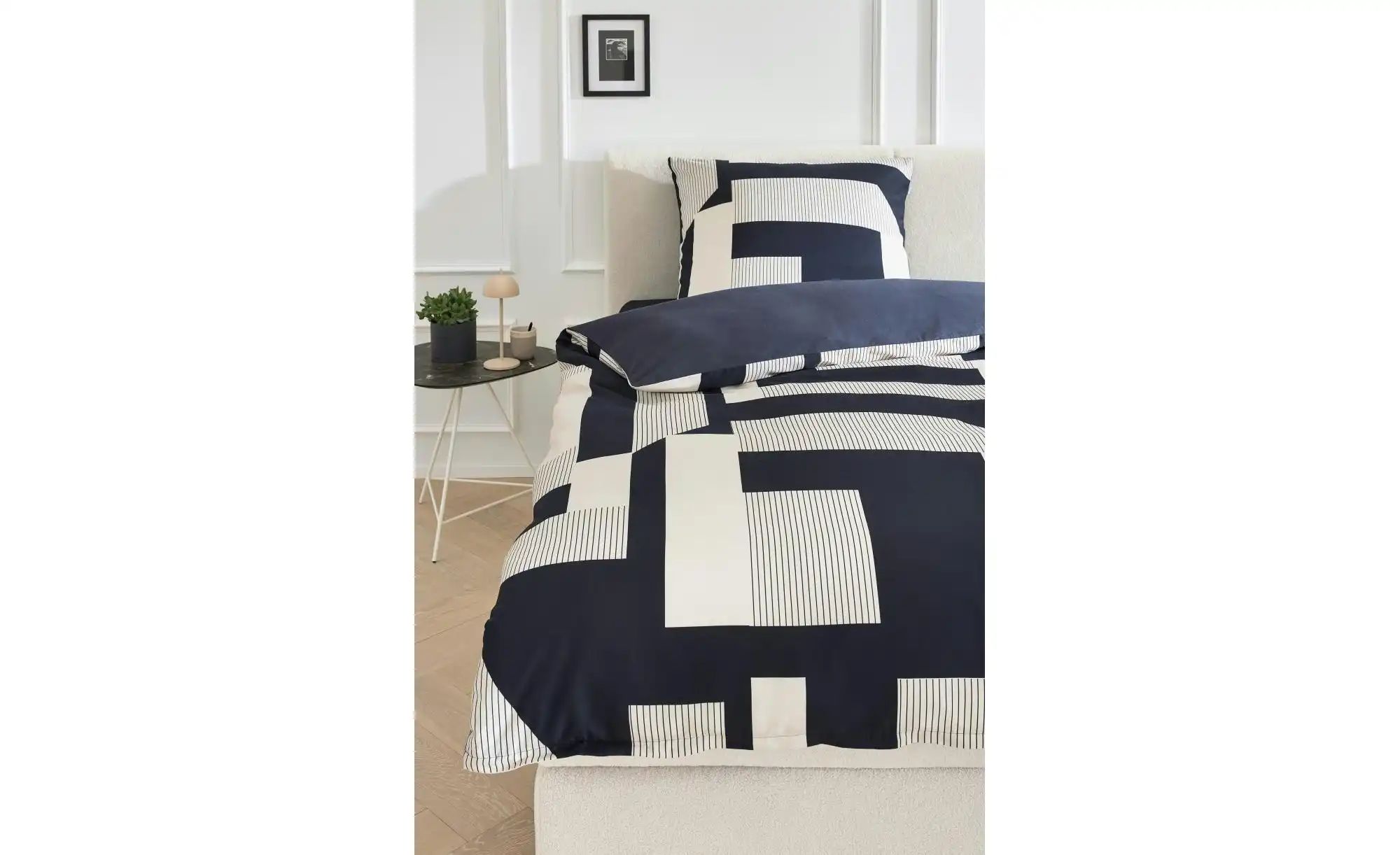 Thumbnail - Musterring Satin Wende-Bettwäsche  Slow ¦ schwarz ¦ Maße (cm): B: 135 H: 1,5 Bettwaren > Bettwäsche > Bettwäsche ganzjäh...