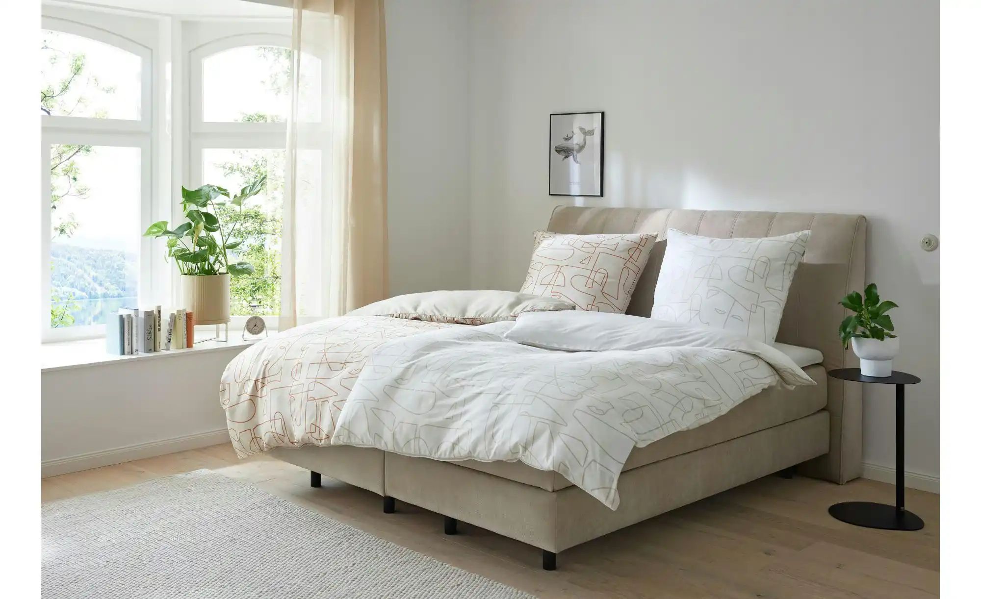 Musterring Satin Wende-Bettwäsche  Silhouettes ¦ weiß ¦ Maße (cm): B: 135 B günstig online kaufen