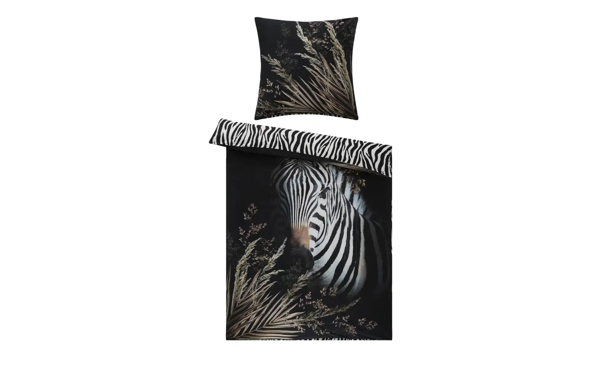 indigo Mako-Satin Wende-Bettwäsche  Zebra Love ¦ Maße (cm): B: 135 Bettware günstig online kaufen