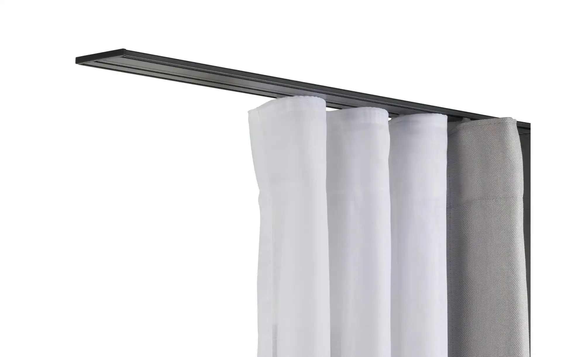Mydeco Vorhangschiene Level 3-Lauf   ¦ schwarz ¦ Aluminium ¦ Maße (cm): B: günstig online kaufen
