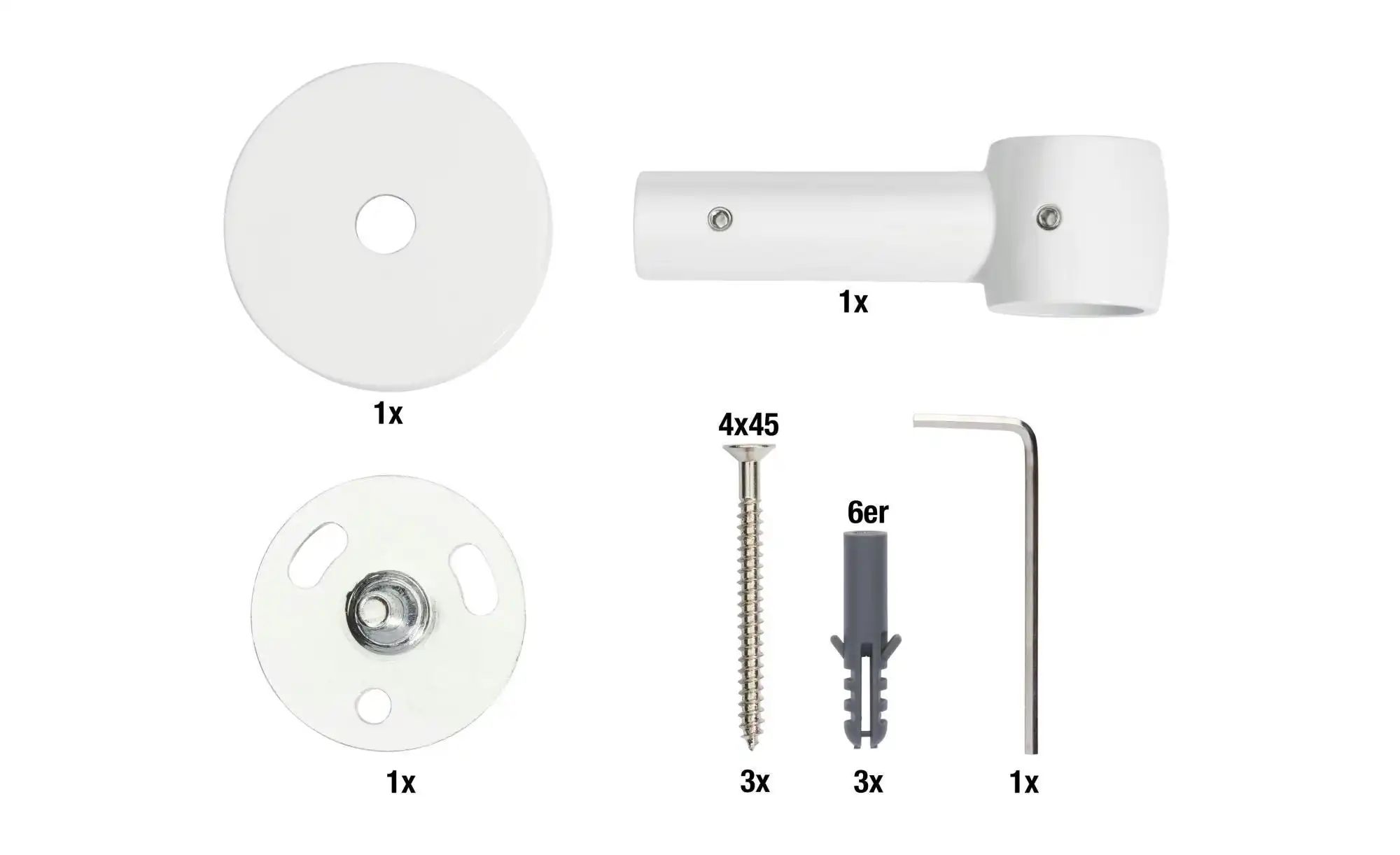 Mydeco Träger noble   ¦ weiß ¦ Stahl ¦ Maße (cm): B: 4,9 H: 8,4 Gardinen & günstig online kaufen