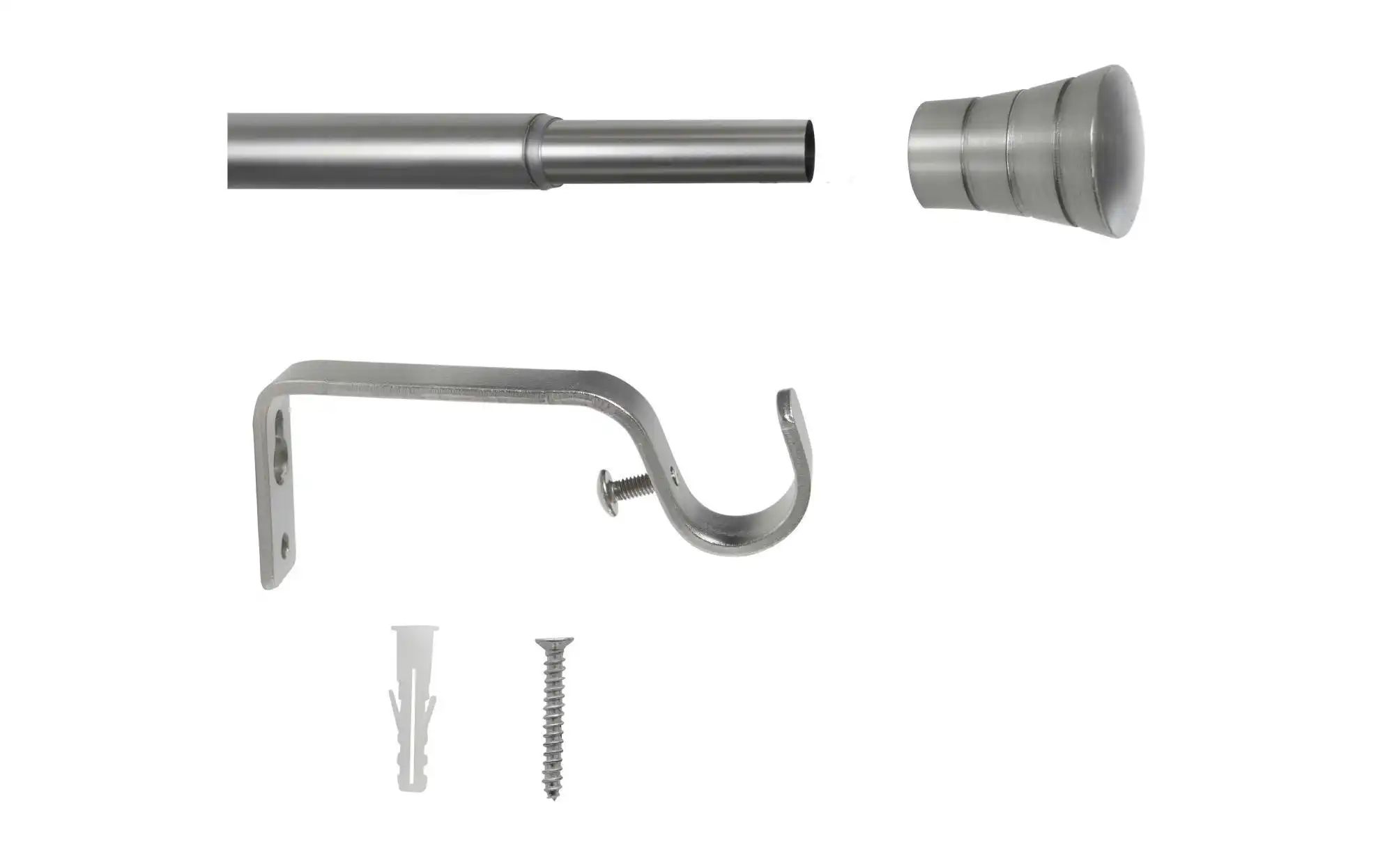 Thumbnail - Mydeco Teleskopgarnitur rillmino ¦ silber ¦ Stahl ¦ Maße (cm): B: 9,7 H: 3,5 Gardinen & Rollos > Gardinenstangen & Zub...