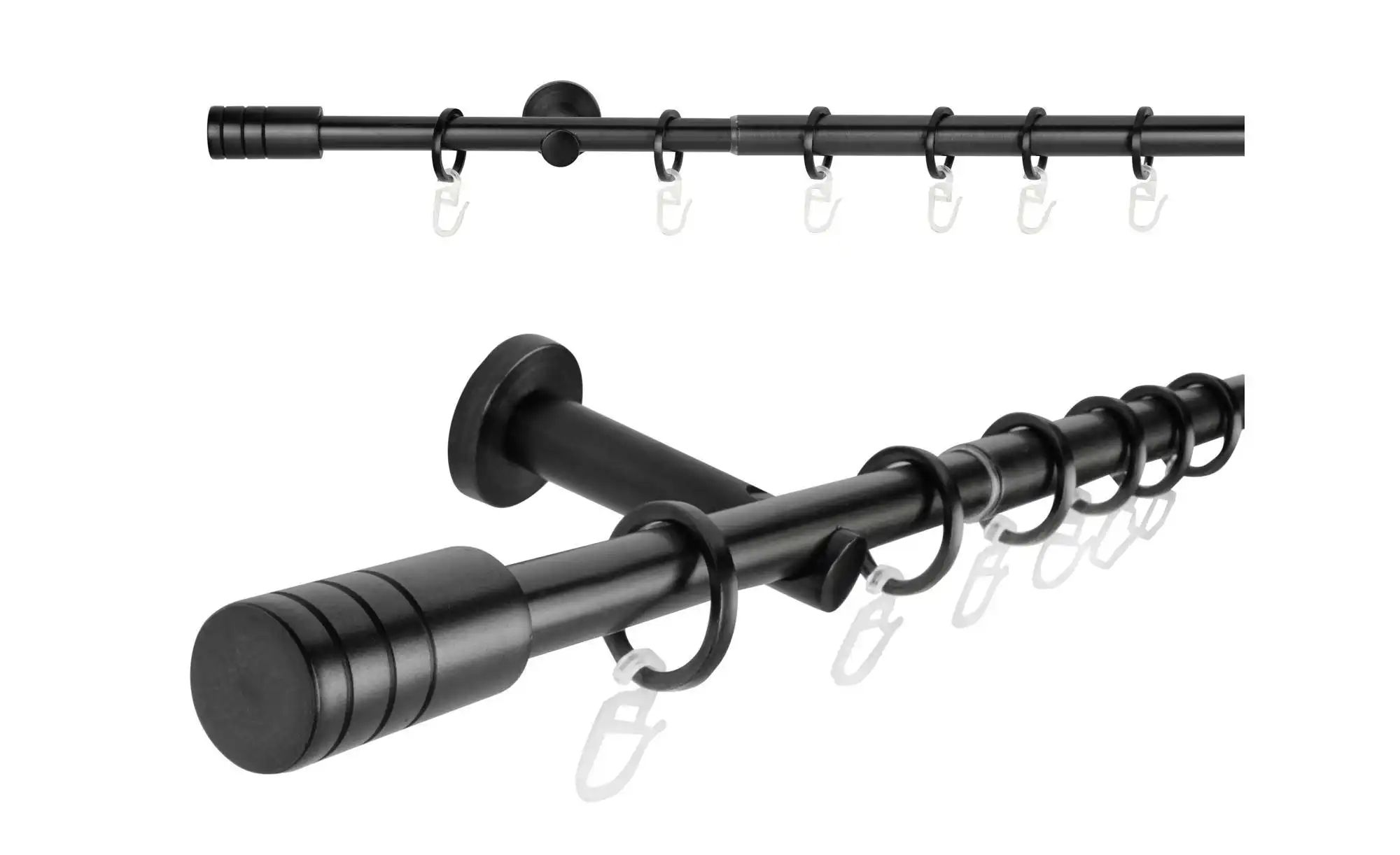 Thumbnail - Mydeco Teleskopgarnitur rillcube   ¦ schwarz ¦ Stahl ¦ Maße (cm): B: 120 H: 1,9 Gardinen & Rollos > Gardinenstangen & Zu...