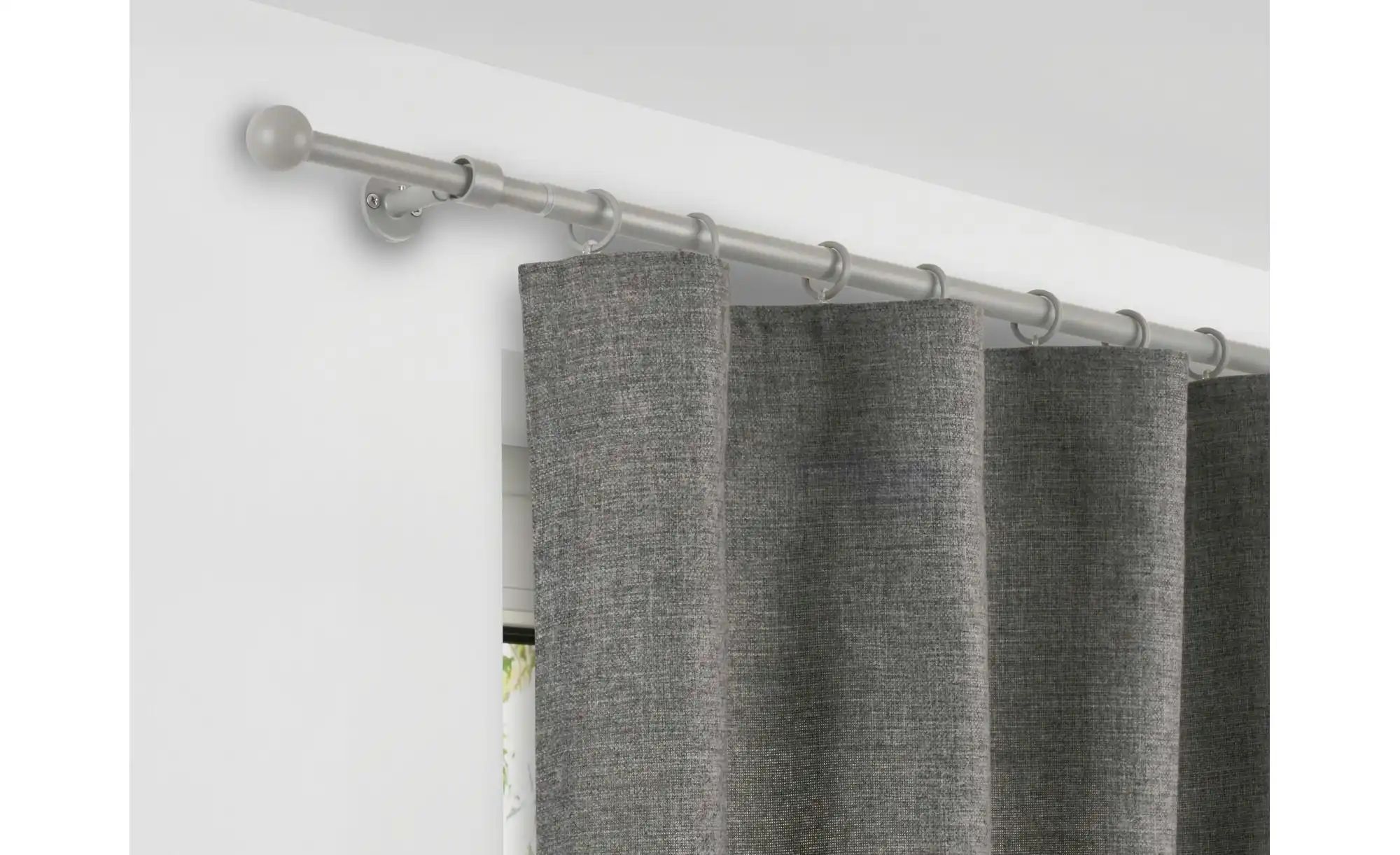 Thumbnail - Mydeco Teleskopgarnitur 2in1 ball   ¦ grau ¦ Stahl ¦ Maße (cm): B: 216 H: 3,3 Gardinen & Rollos > Gardinenstangen & Zube...