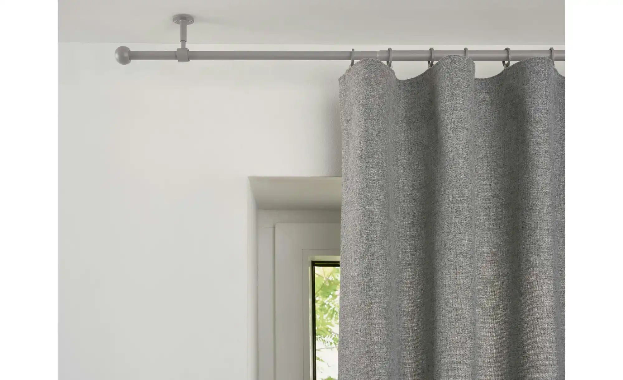 Thumbnail - Mydeco Teleskopgarnitur 2in1 ball   ¦ grau ¦ Stahl ¦ Maße (cm): B: 216 H: 3,3 Gardinen & Rollos > Gardinenstangen & Zube...