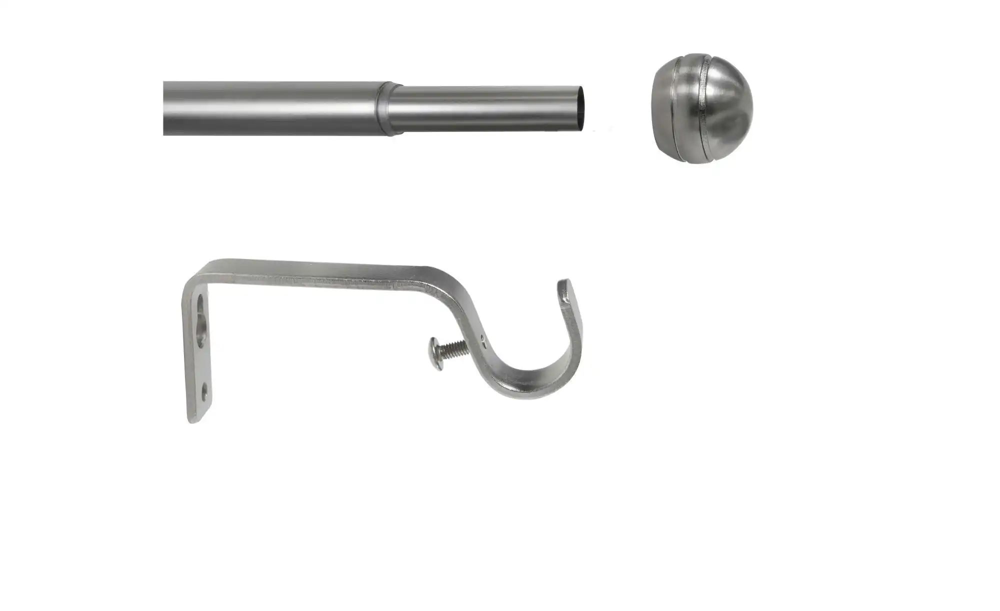 Mydeco Teleskopgarnitur rillball   ¦ silber ¦ Stahl ¦ Maße (cm): B: 9,4 H: günstig online kaufen