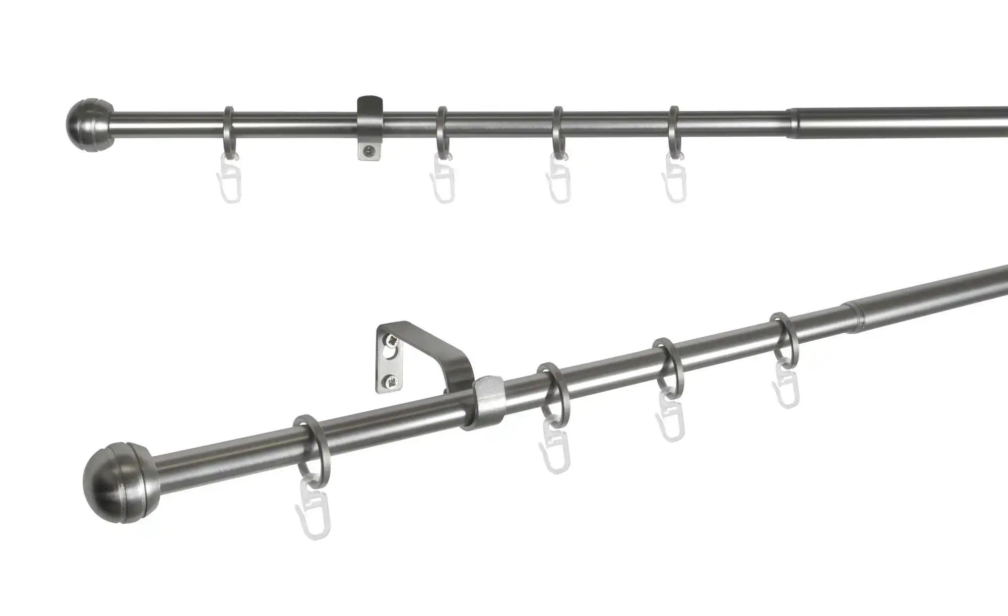 Thumbnail - Mydeco Teleskopgarnitur rillball   ¦ silber ¦ Stahl ¦ Maße (cm): B: 9,4 H: 3,3 Gardinen & Rollos > Gardinenstangen & Zub...