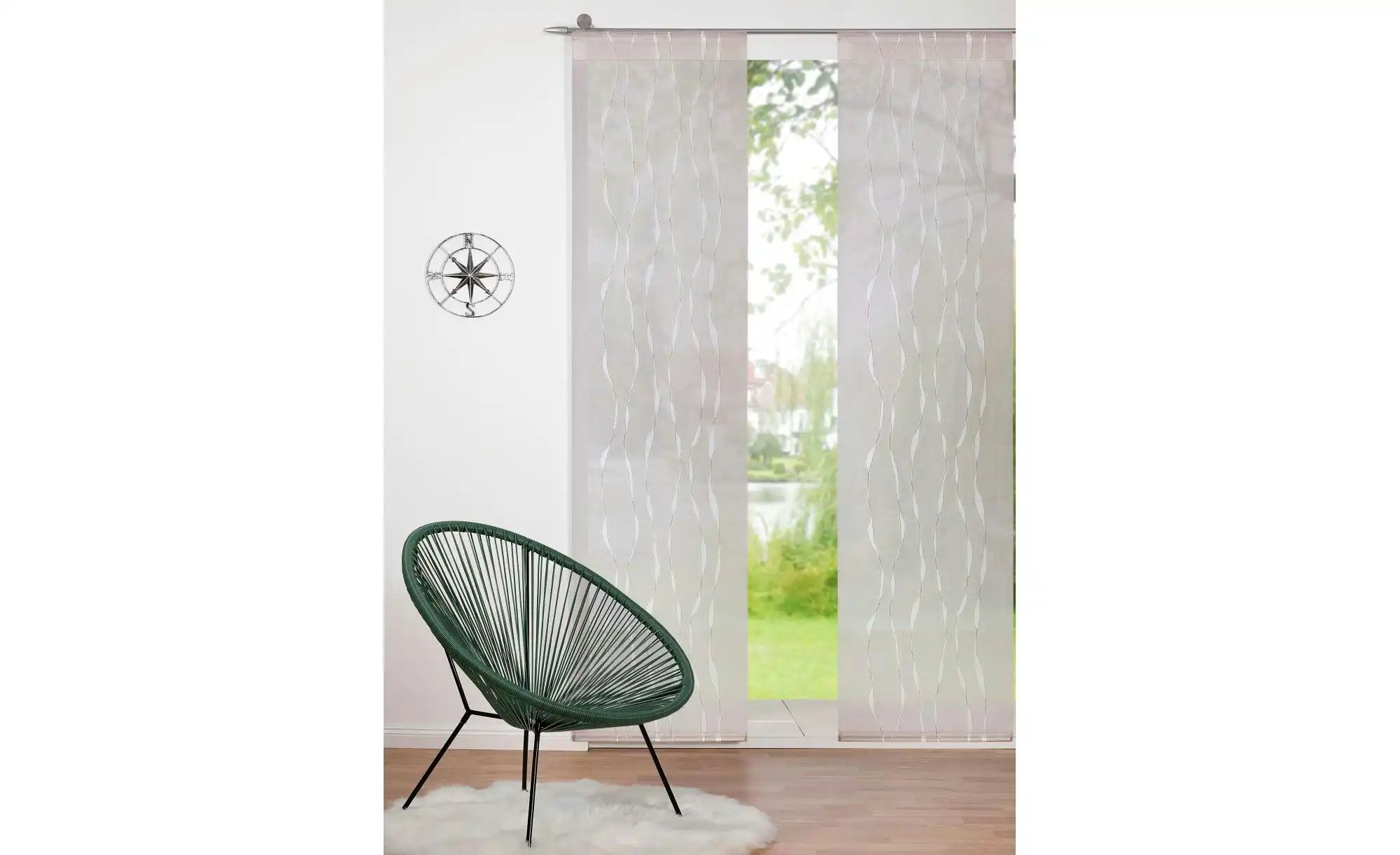 Verdi Schiebevorhang   ¦ grau ¦ Synthetik ¦ Maße (cm): B: 60 H: 245 Gardine günstig online kaufen