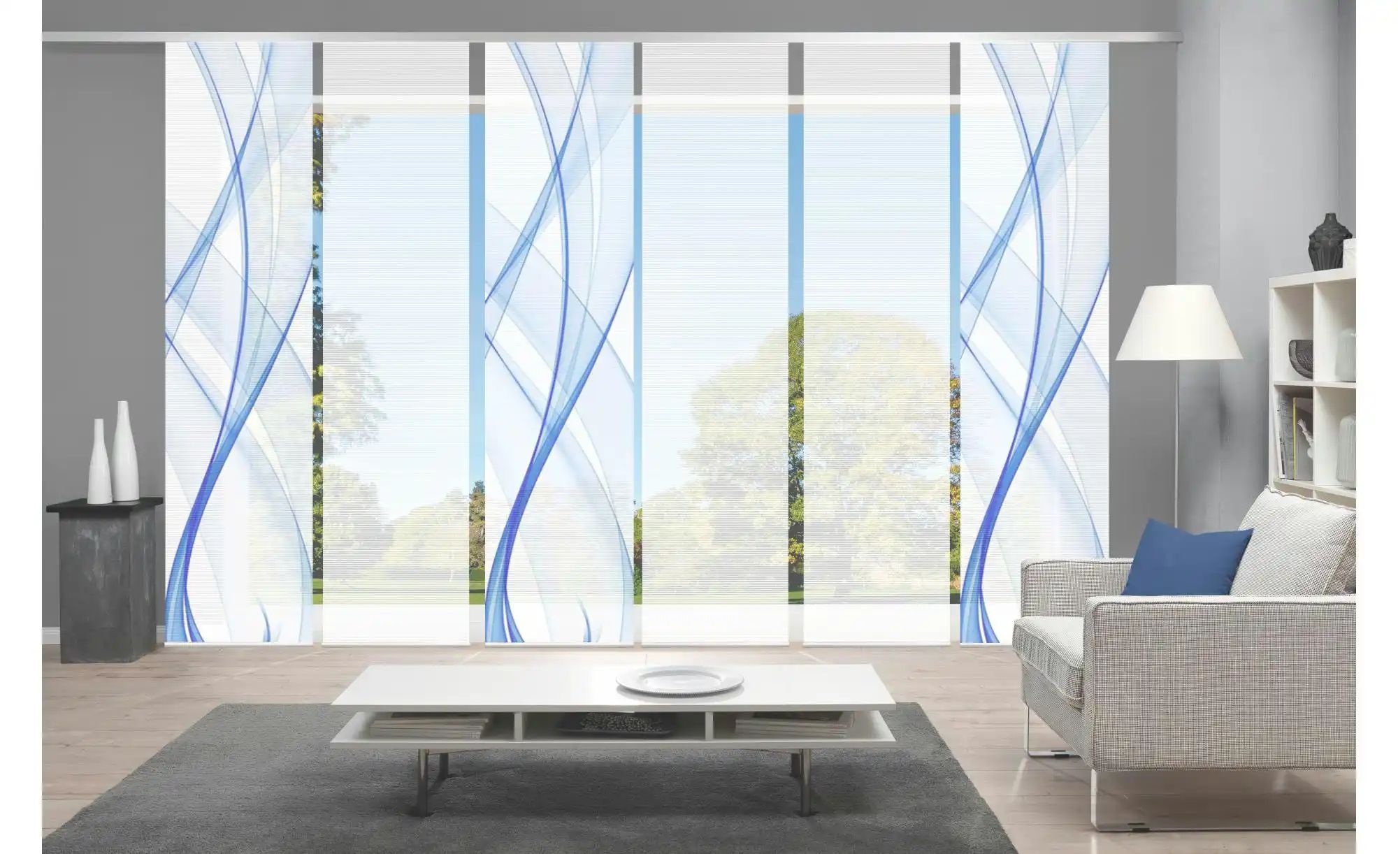 Thumbnail - VISION S Schiebevorhang   ¦ blau ¦ Synthetik ¦ Maße (cm): B: 60 H: 260 Gardinen & Rollos > Gardinen & Vorhänge > Schiebe...