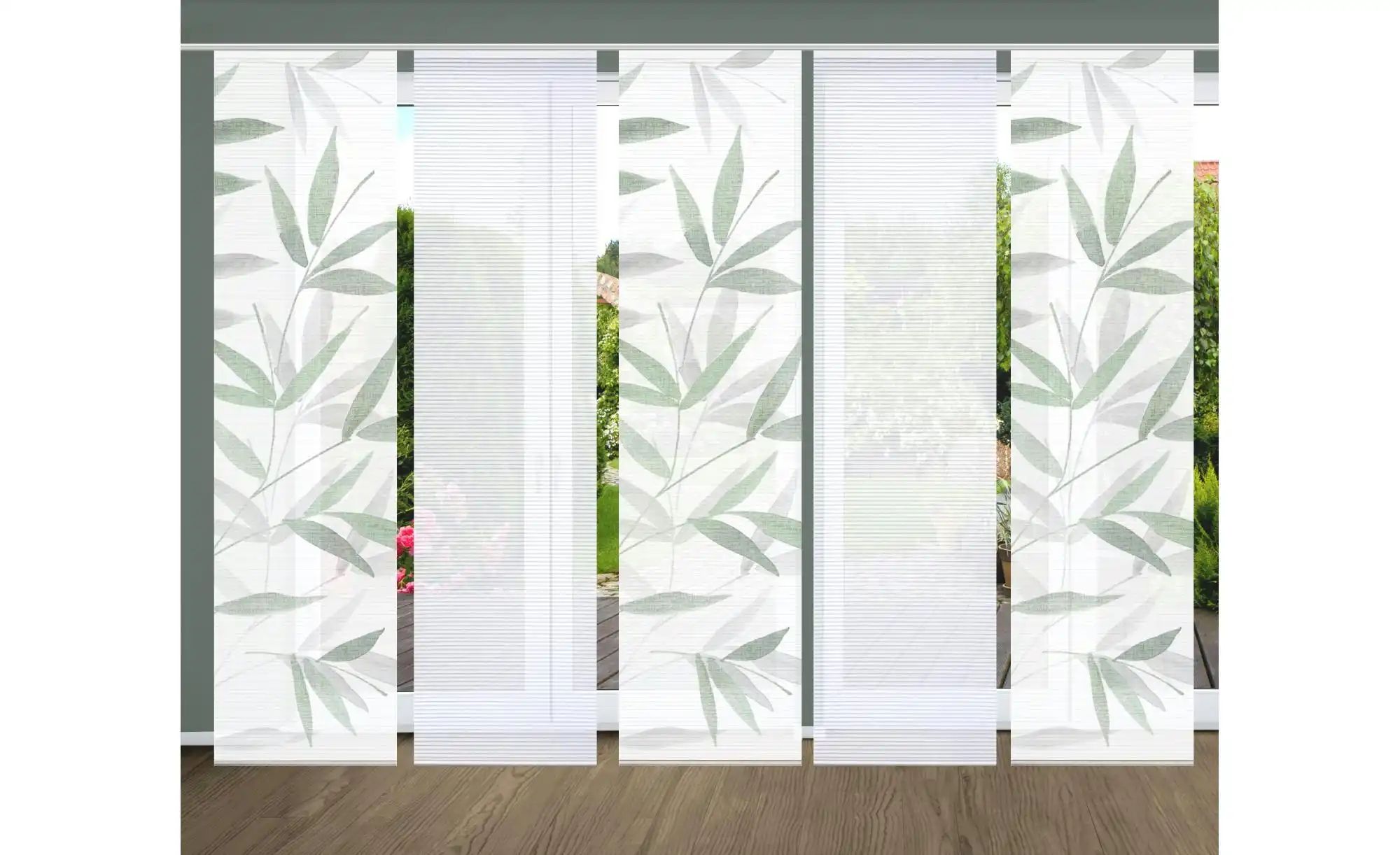 Thumbnail - HOME in green Schiebevorhang ¦ grün ¦ Synthetik ¦ Maße (cm): B: 60 H: 245 Gardinen & Rollos > Gardinen & Vorhänge > Sc...