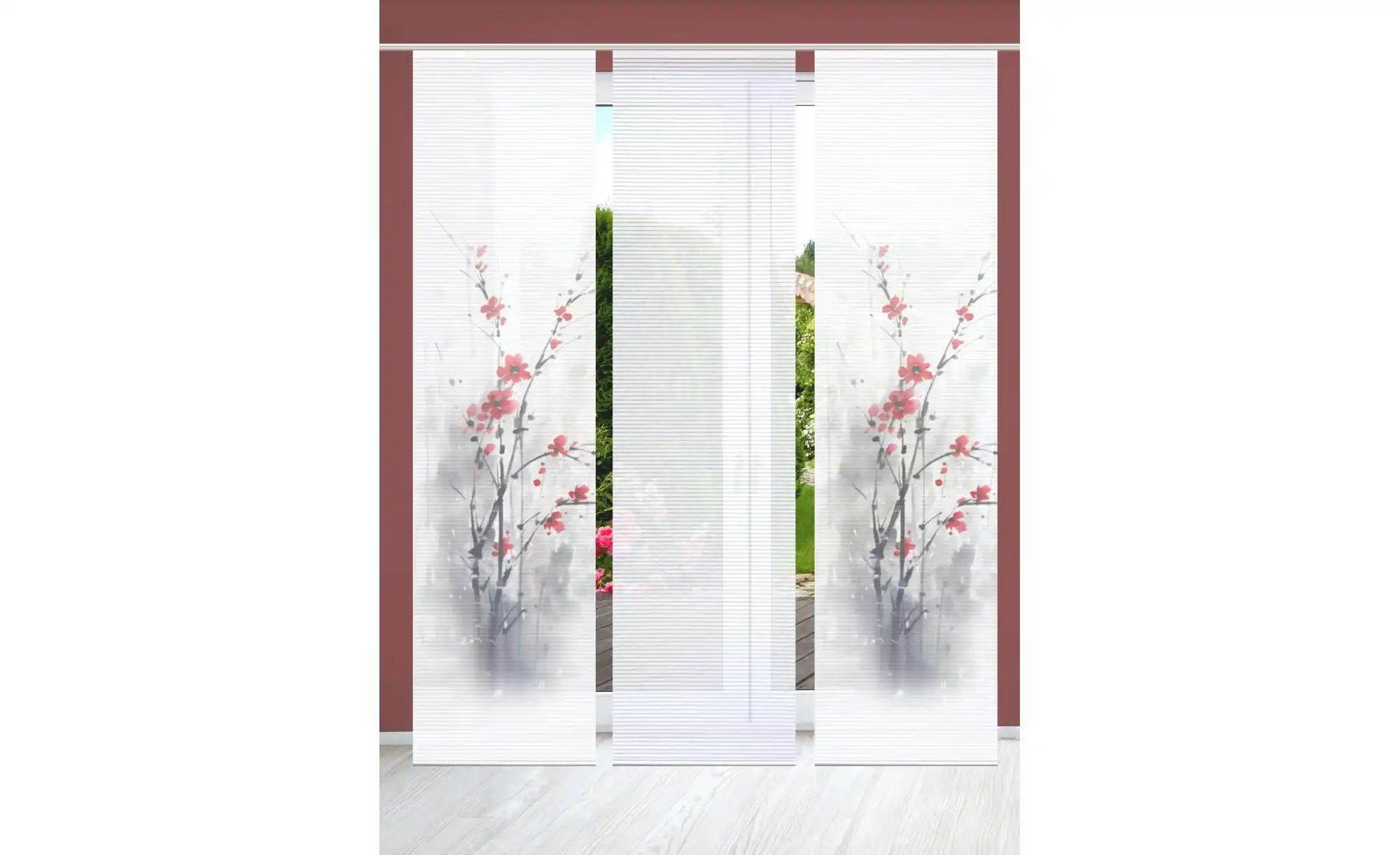 HOME in green Schiebevorhang   ¦ rot ¦ Synthetik ¦ Maße (cm): B: 60 H: 245 günstig online kaufen