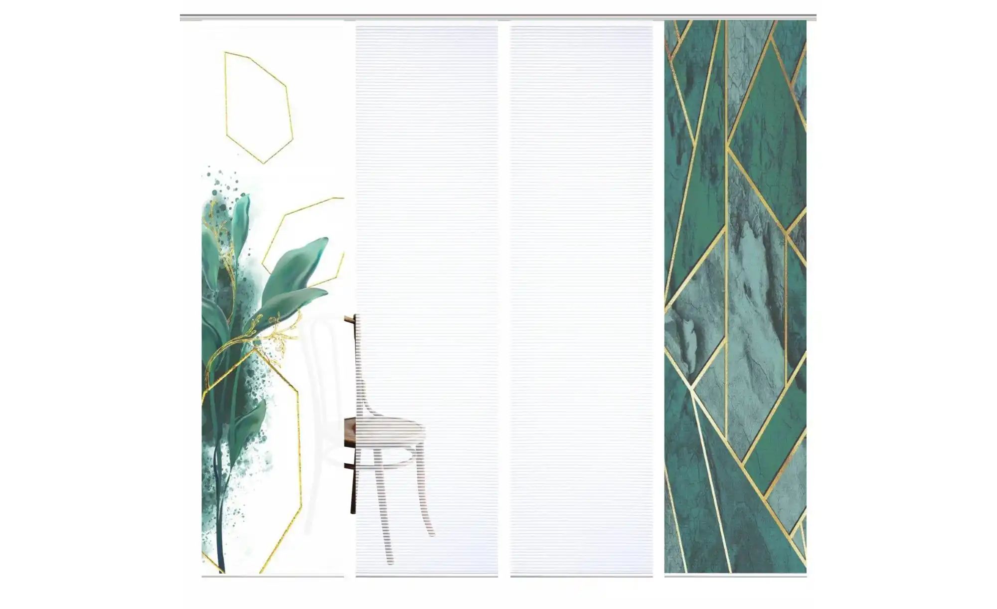Thumbnail - HOME in green Schiebevorhang   ¦ grün ¦ Synthetik ¦ Maße (cm): B: 60 H: 245 Gardinen & Rollos > Gardinen & Vorhänge > Sc...