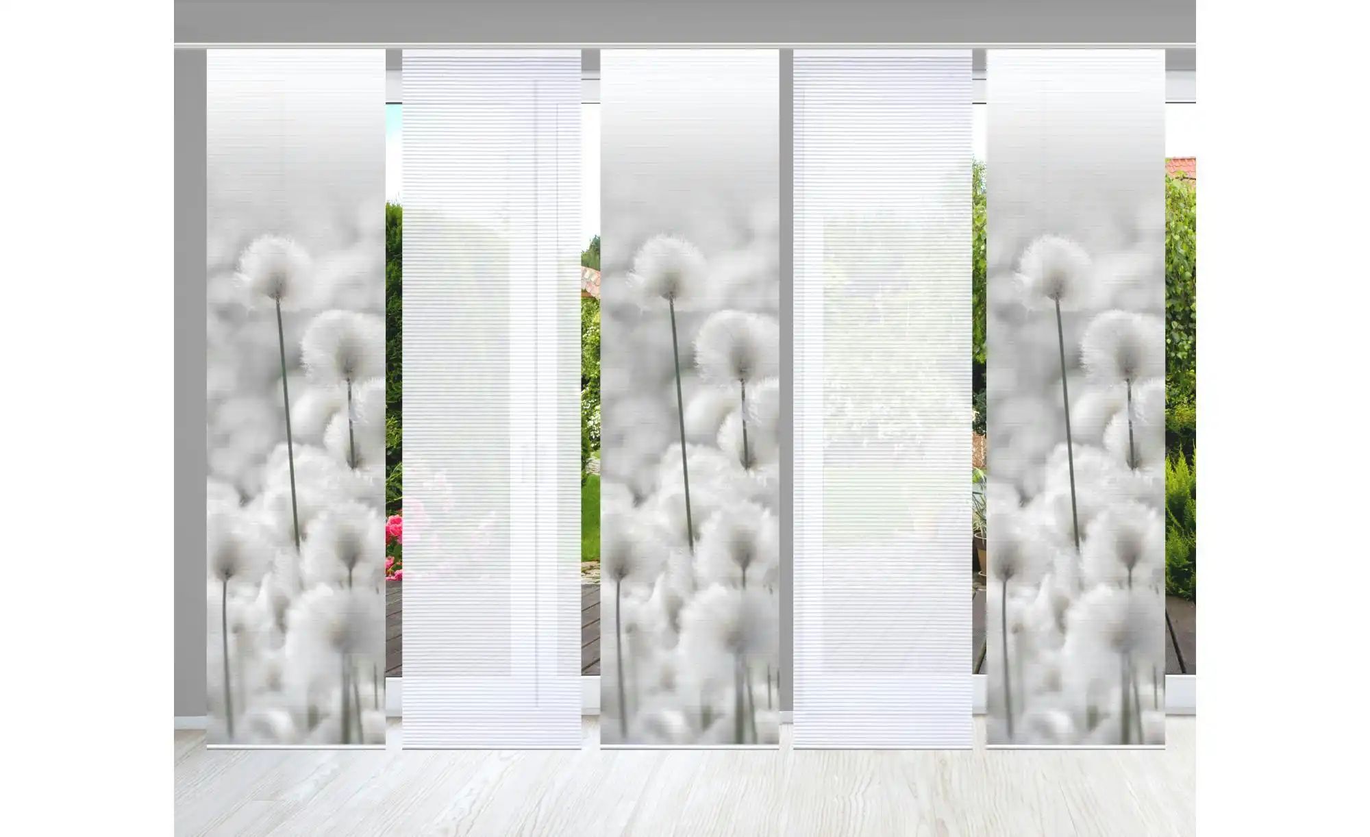 HOME in green Schiebevorhang   ¦ grau ¦ Synthetik ¦ Maße (cm): B: 60 H: 245 günstig online kaufen