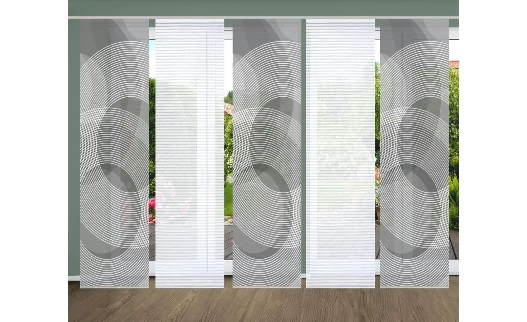 Thumbnail - HOME in green Schiebevorhang ¦ schwarz ¦ Synthetik ¦ Maße (cm): B: 60 H: 245 Gardinen & Rollos > Gardinen & Vorhänge >...