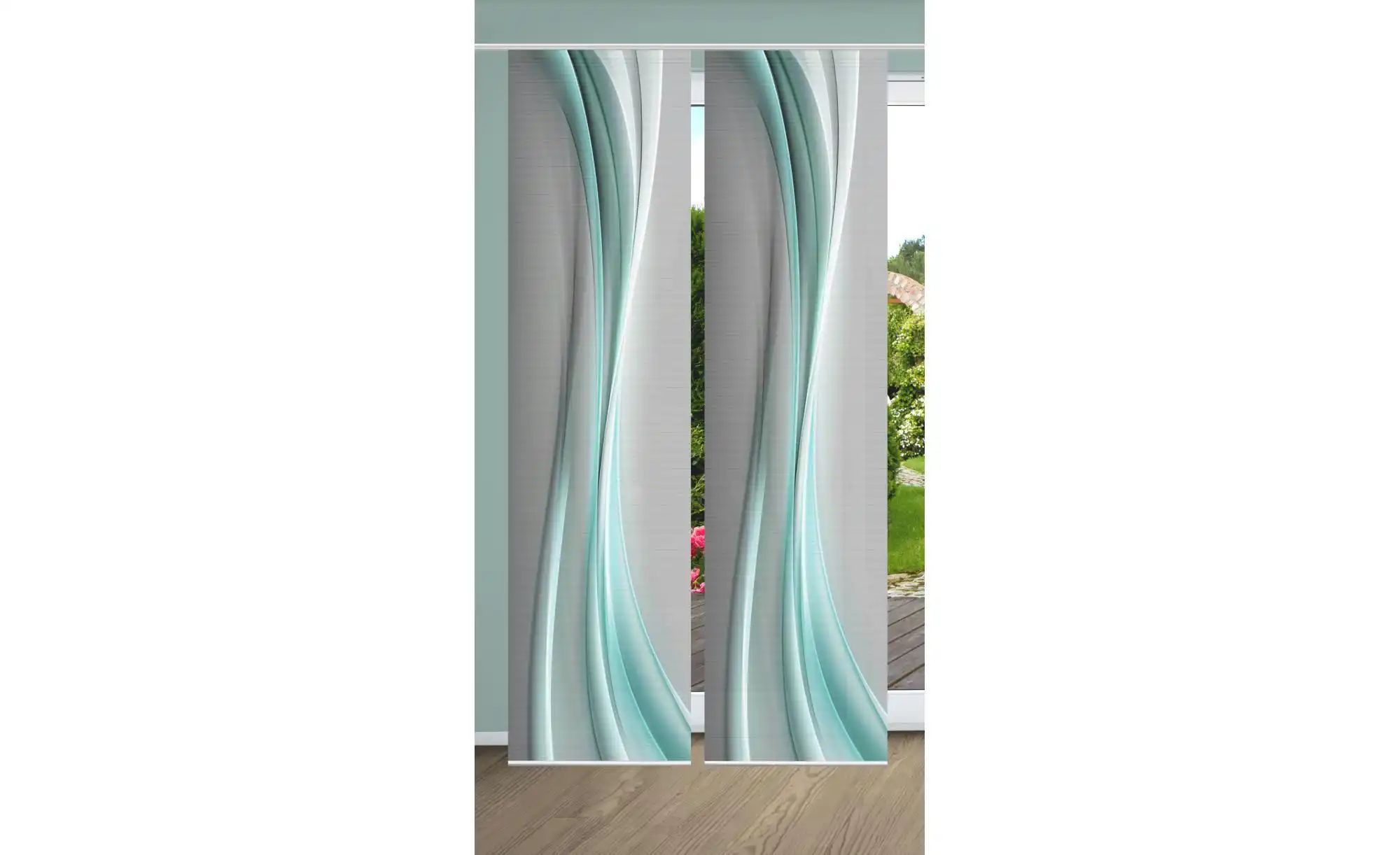 Thumbnail - HOME in green Schiebevorhang   ¦ grün ¦ Synthetik ¦ Maße (cm): B: 60 H: 245 Gardinen & Rollos > Gardinen & Vorhänge > Sc...