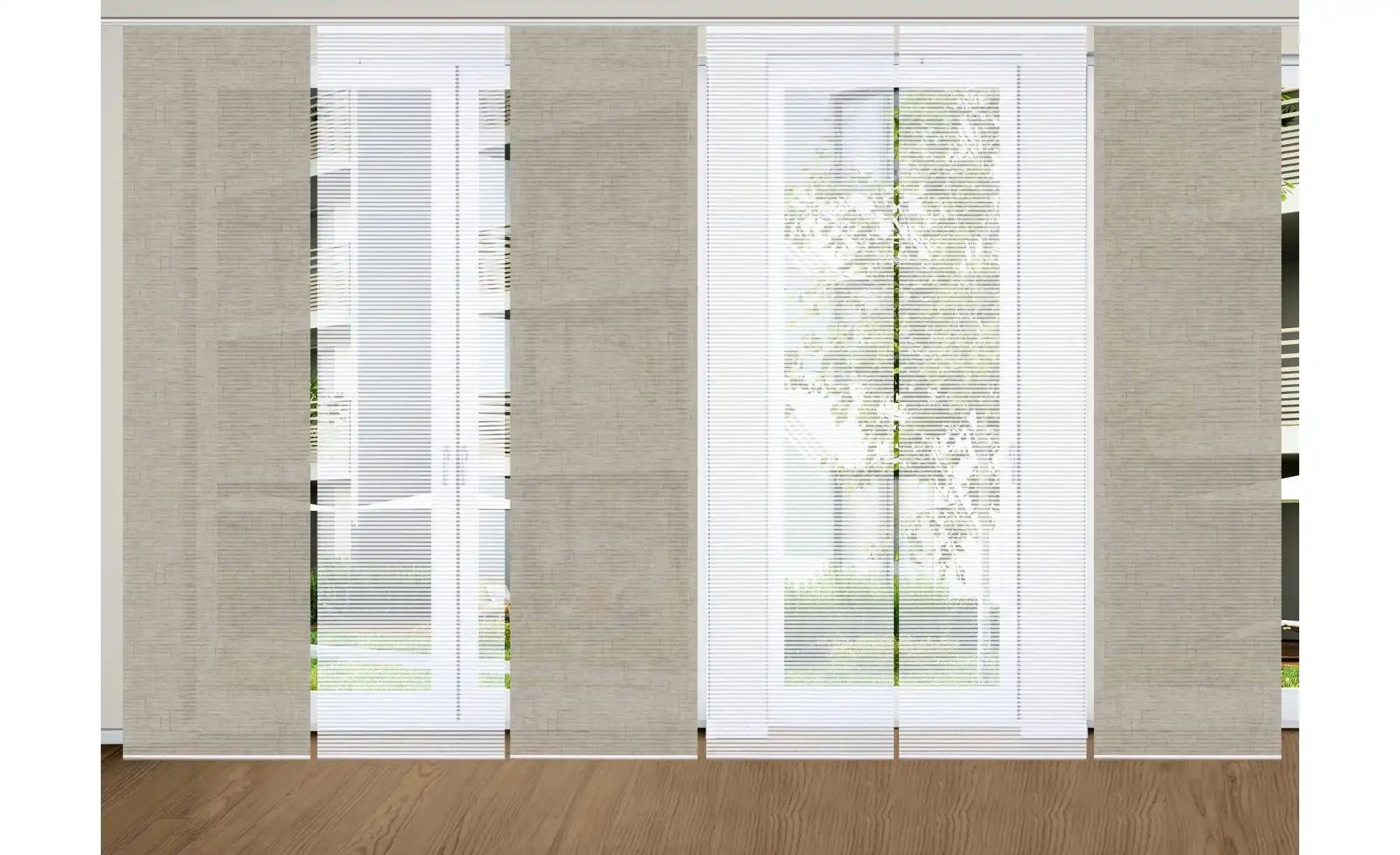 Thumbnail - HOME in green Schiebevorhang   ¦ braun ¦ Synthetik ¦ Maße (cm): B: 60 H: 245 Gardinen & Rollos > Gardinen & Vorhänge > S...