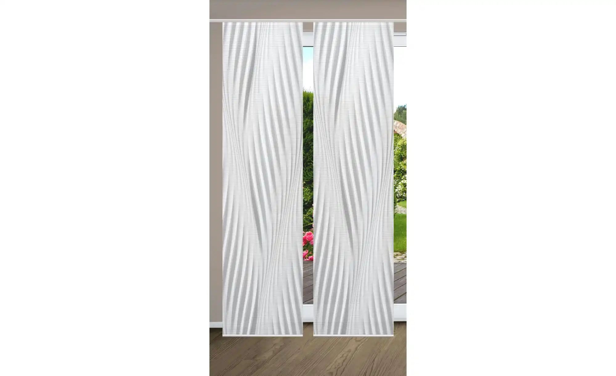 Thumbnail - HOME in green Schiebevorhang ¦ grau ¦ Synthetik ¦ Maße (cm): B: 60 H: 245 Gardinen & Rollos > Gardinen & Vorhänge > Sc...