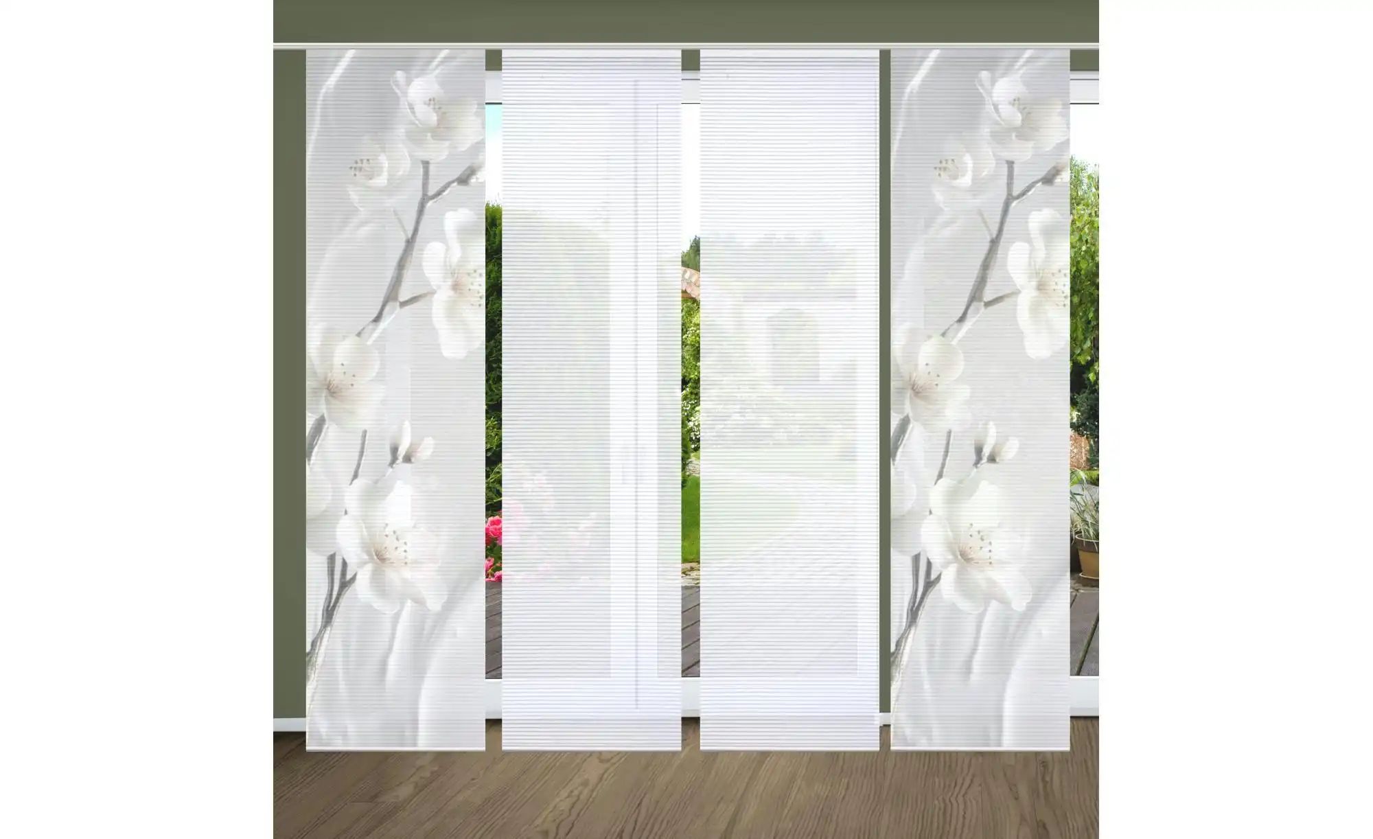 HOME in green Schiebevorhang   ¦ creme ¦ Synthetik ¦ Maße (cm): B: 60 H: 24 günstig online kaufen