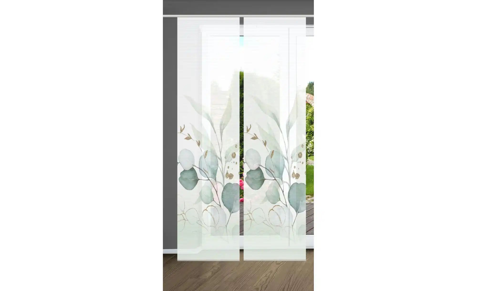 Thumbnail - HOME in green Schiebevorhang ¦ grün ¦ Synthetik ¦ Maße (cm): B: 60 H: 245 Gardinen & Rollos > Gardinen & Vorhänge > Sc...