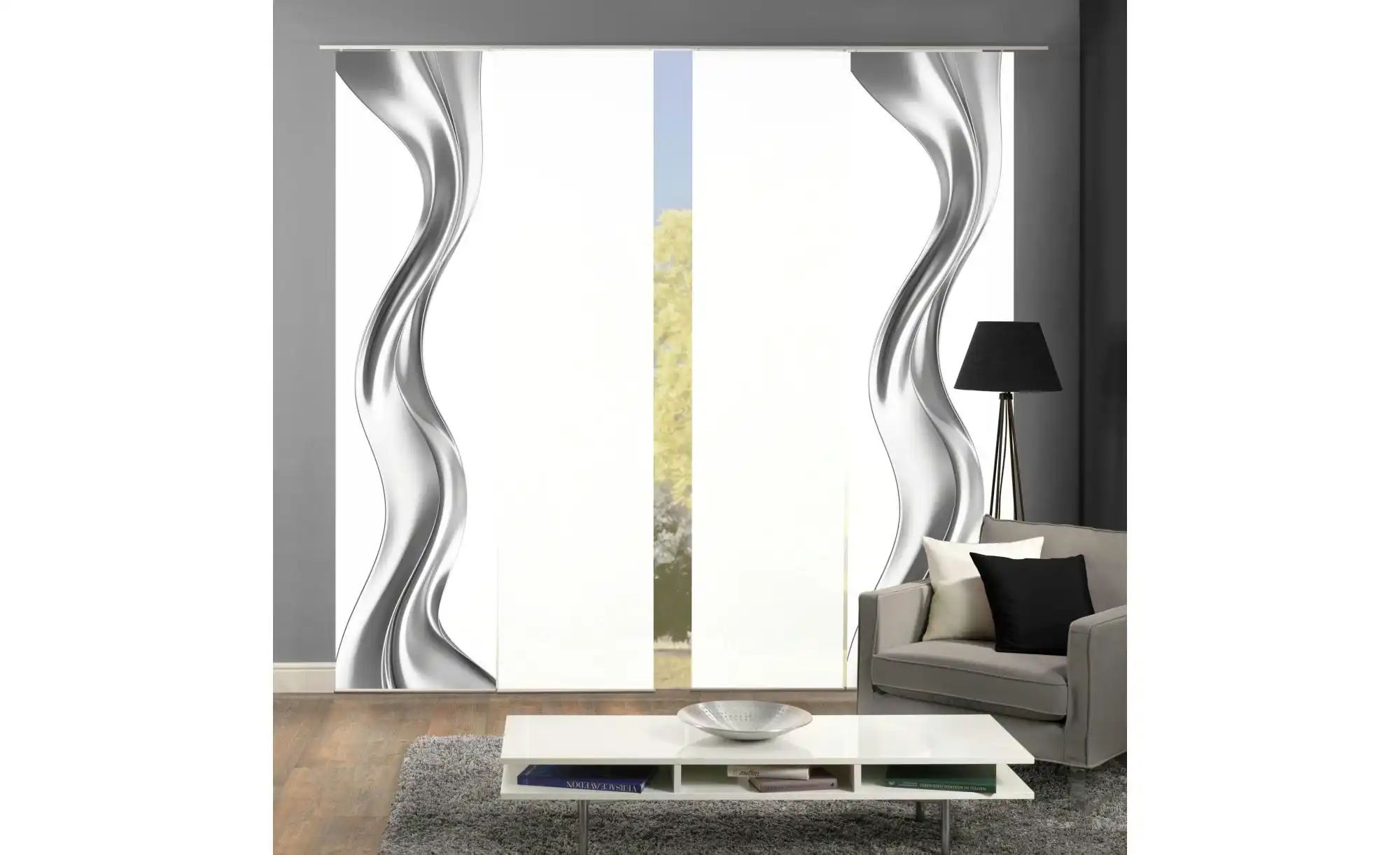 Thumbnail - HOME Wohnideen Schiebevorhang   ¦ silber ¦ Synthetik ¦ Maße (cm): B: 60 H: 245 Gardinen & Rollos > Gardinen & Vorhänge >...