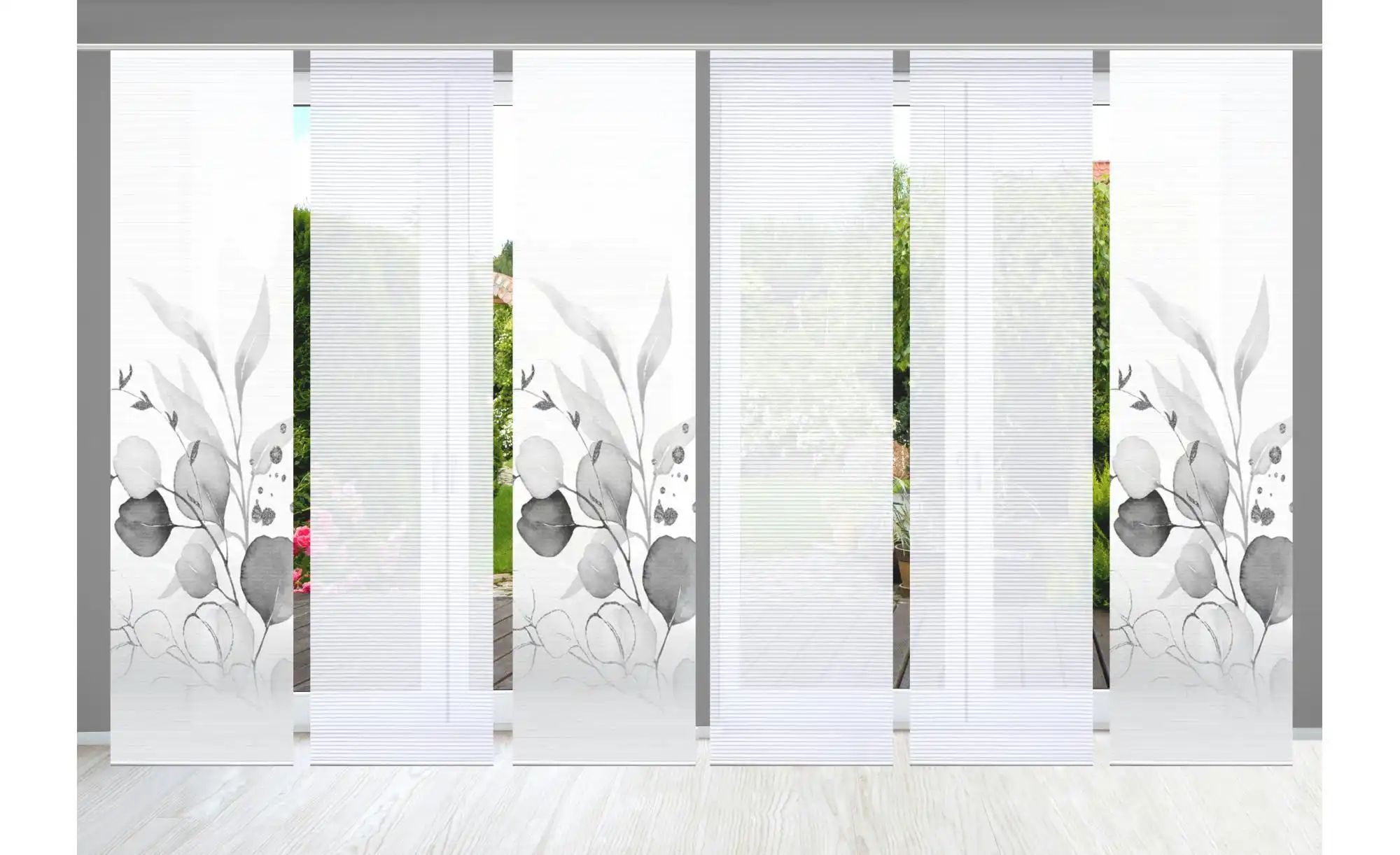 Thumbnail - HOME in green Schiebevorhang   ¦ grau ¦ Synthetik ¦ Maße (cm): B: 60 H: 245 Gardinen & Rollos > Gardinen & Vorhänge > Sc...