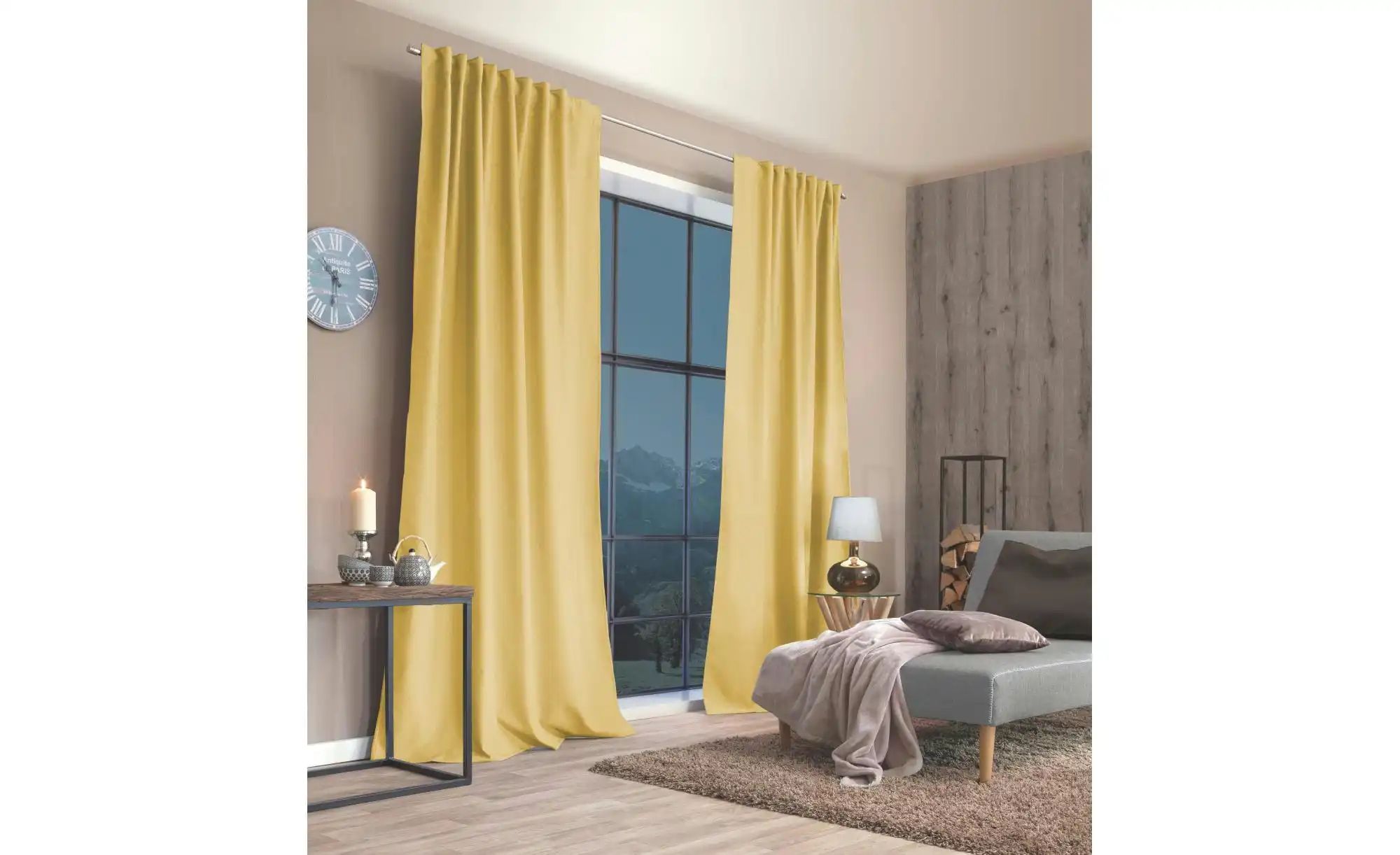 Thumbnail - HOME Wohnideen Fertigschal ¦ gelb ¦ Synthetik ¦ Maße (cm): B: 135 H: 300 Gardinen & Rollos > Gardinen & Vorhänge > Sch...