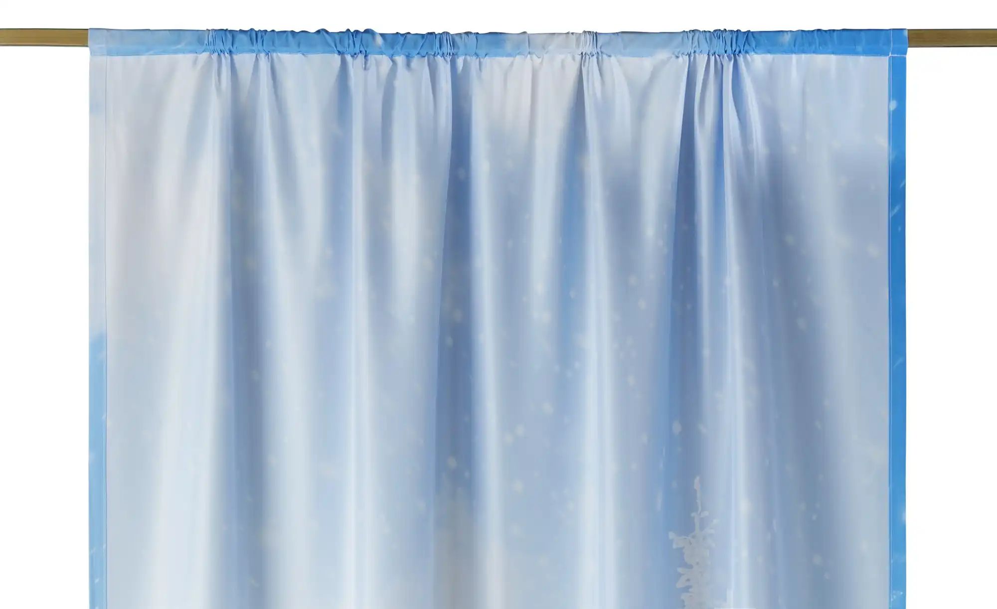 Vorhang  Winterlandschaft ¦ blau ¦ Synthetik ¦ Maße (cm): B: 140 Weihnachte günstig online kaufen