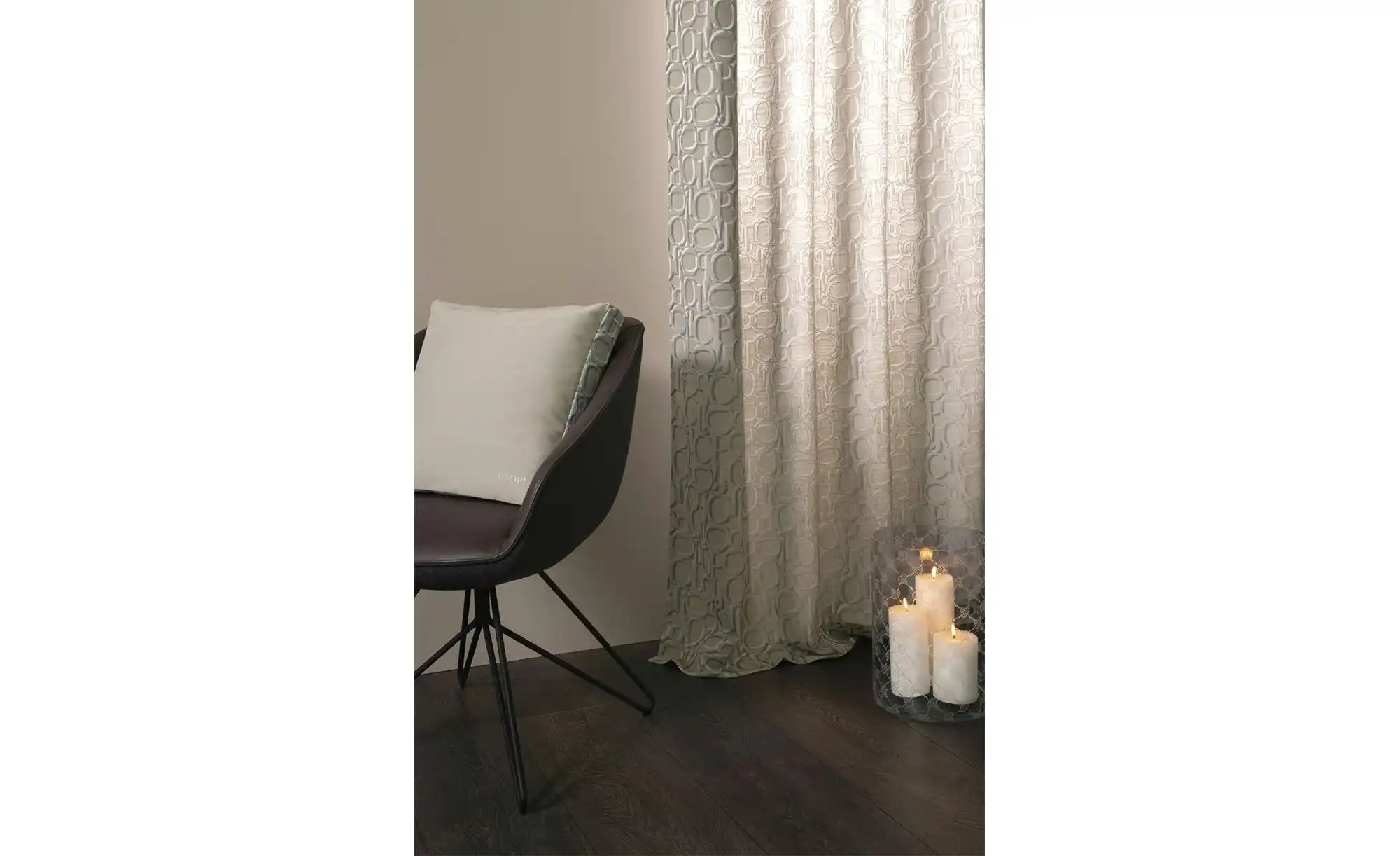 JOOP! Ösenschal  J-Ornament ¦ beige ¦ Synthetik ¦ Maße (cm): B: 140 Gardine günstig online kaufen