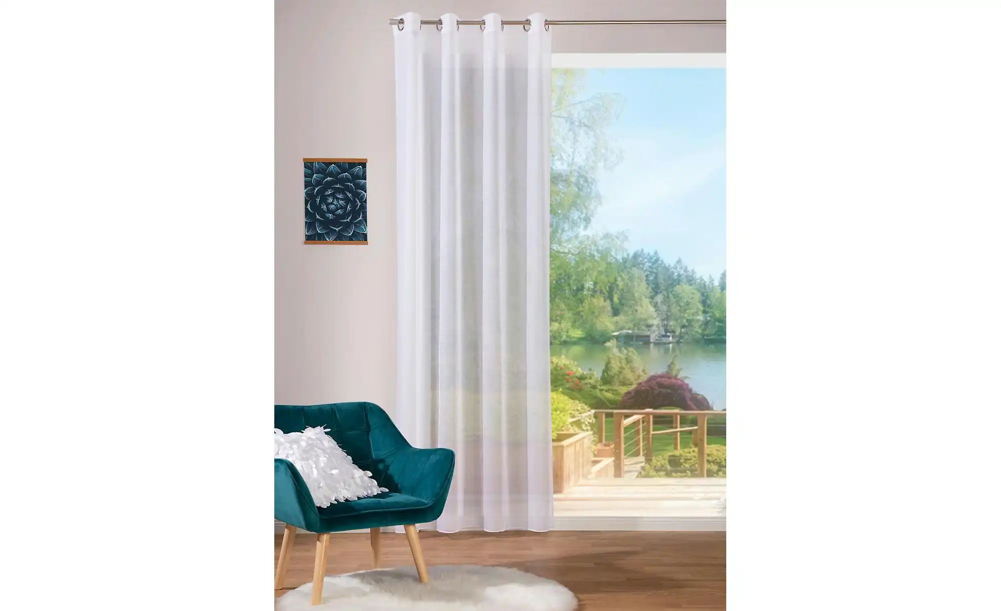 Verdi Ösenschal   ¦ weiß ¦ Synthetik ¦ Maße (cm): B: 140 H: 245 Gardinen & günstig online kaufen