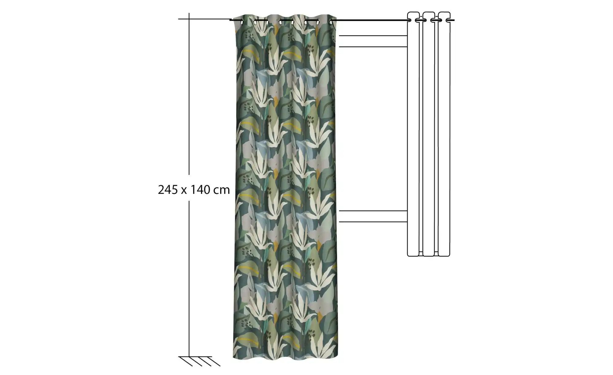 Thumbnail - HOMING Ösenschal Jasper ¦ grün ¦ Leinen ¦ Maße (cm): B: 135 H: 245 Gardinen & Rollos > Gardinen & Vorhänge > Ösenschals...