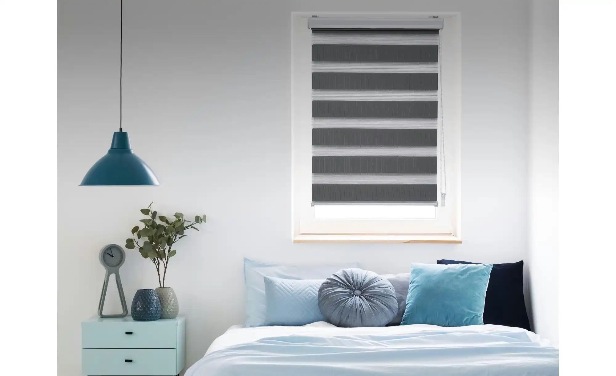 Thumbnail - Mydeco Doppelrollo mit Blende ¦ grau ¦ Synthetische Materialien ¦ Maße (cm): B: 80 H: 160 Gardinen & Rollos > Rollos &...