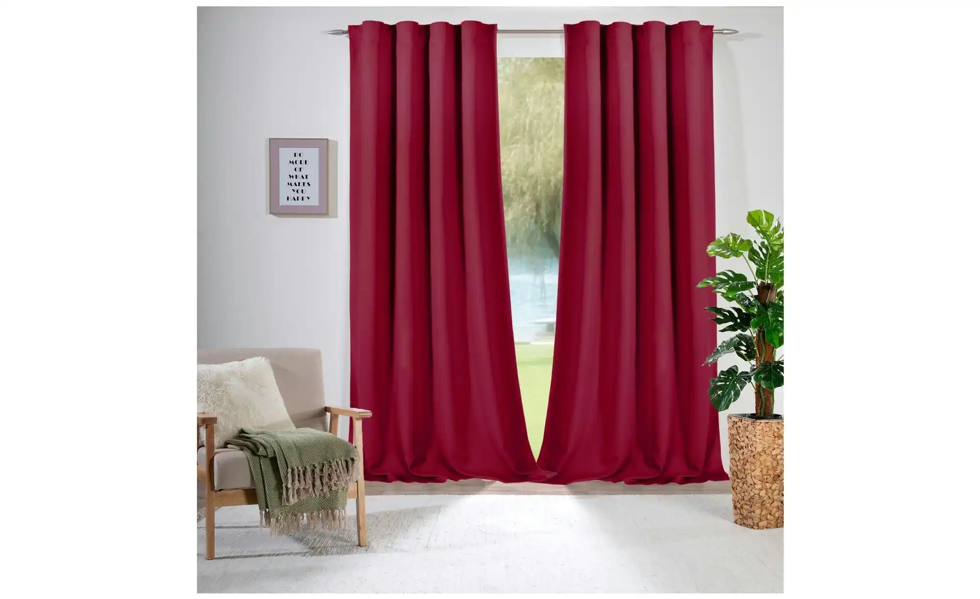 Weckbrodt Verdunk.-/Thermovorhang   ¦ rot ¦ Synthetik ¦ Maße (cm): B: 135 H günstig online kaufen