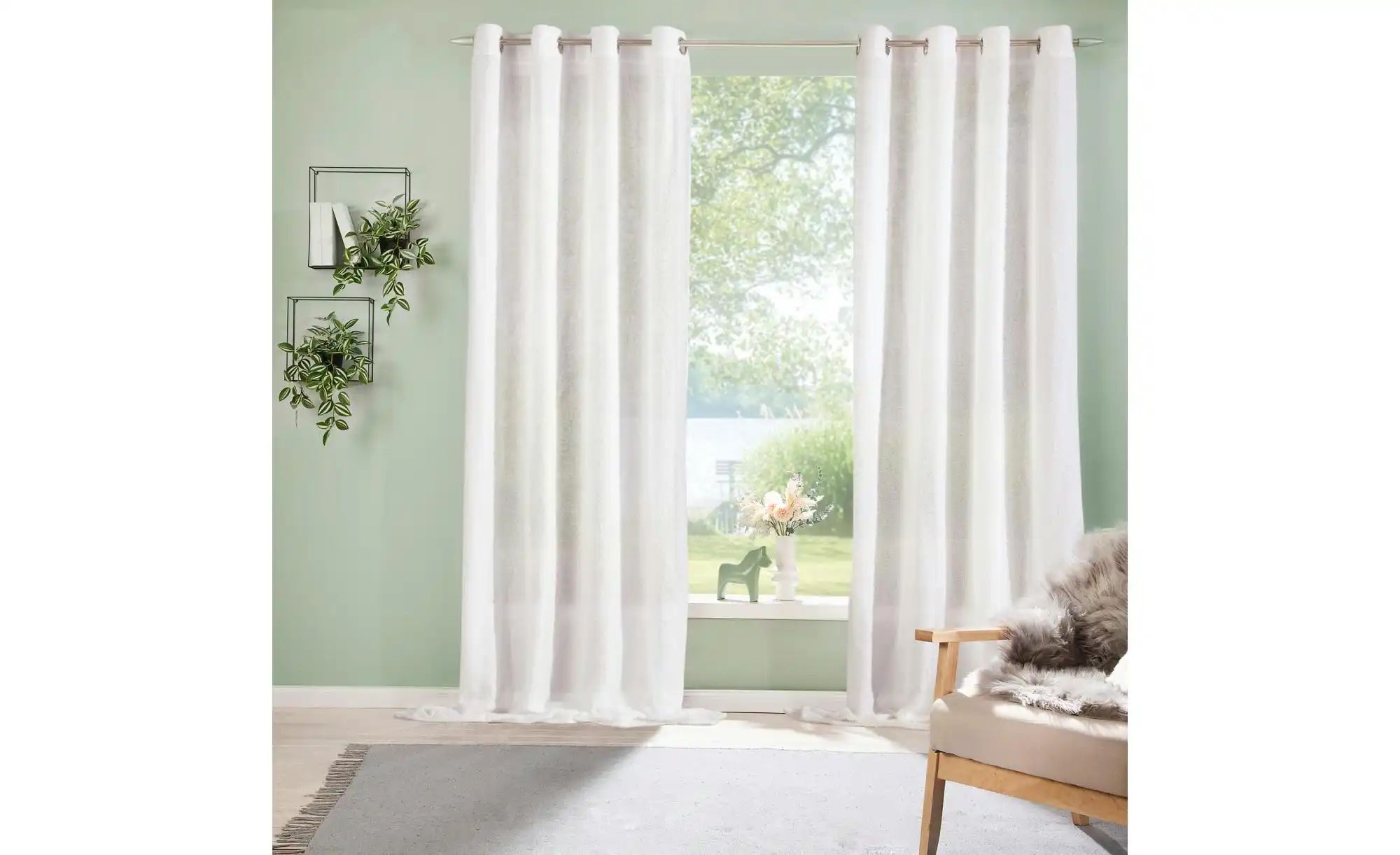 Thumbnail - Weckbrodt Ösenschal ¦ creme ¦ Synthetik ¦ Maße (cm): B: 140 H: 0,5 Gardinen & Rollos > Gardinen & Vorhänge > Ösenschal...