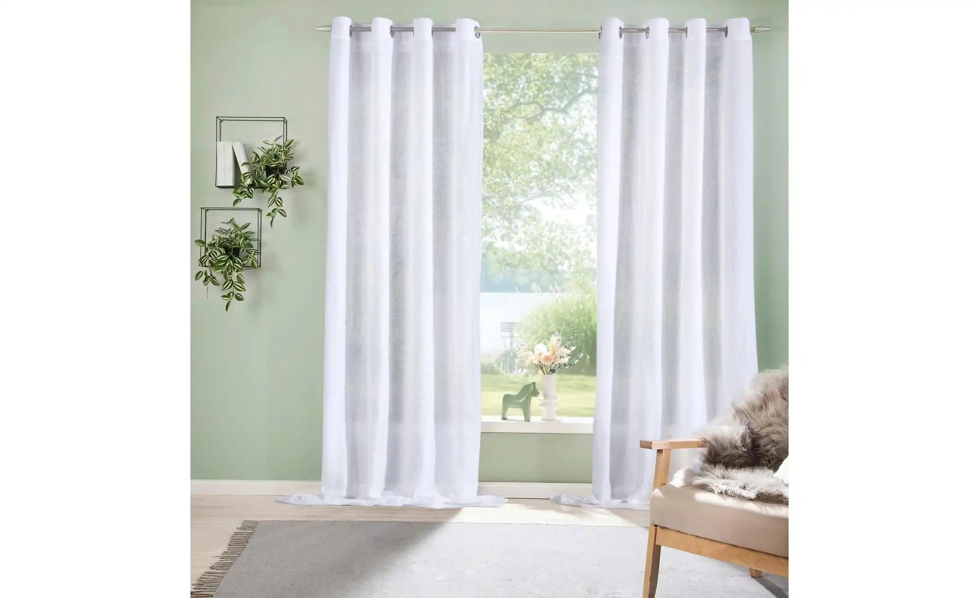 Weckbrodt Ösenschal   ¦ weiß ¦ Synthetik ¦ Maße (cm): B: 140 H: 0,5 Gardine günstig online kaufen