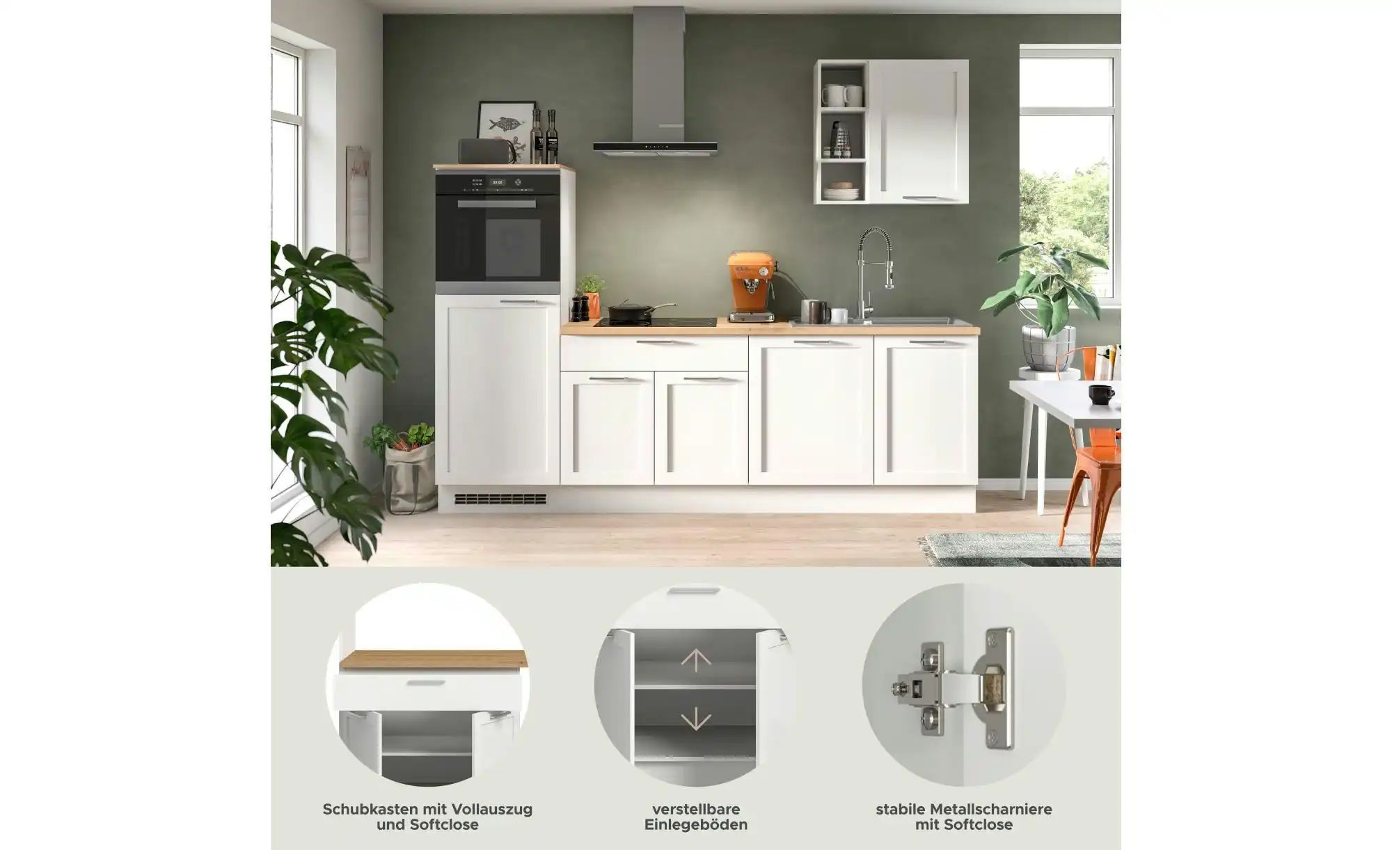 Thumbnail - Küchenzeile  Miller ¦ weiß ¦ Maße (cm): B: 260 H: 60 Küchen-online > Küchenblöcke ohne E-Geräte - Höffner