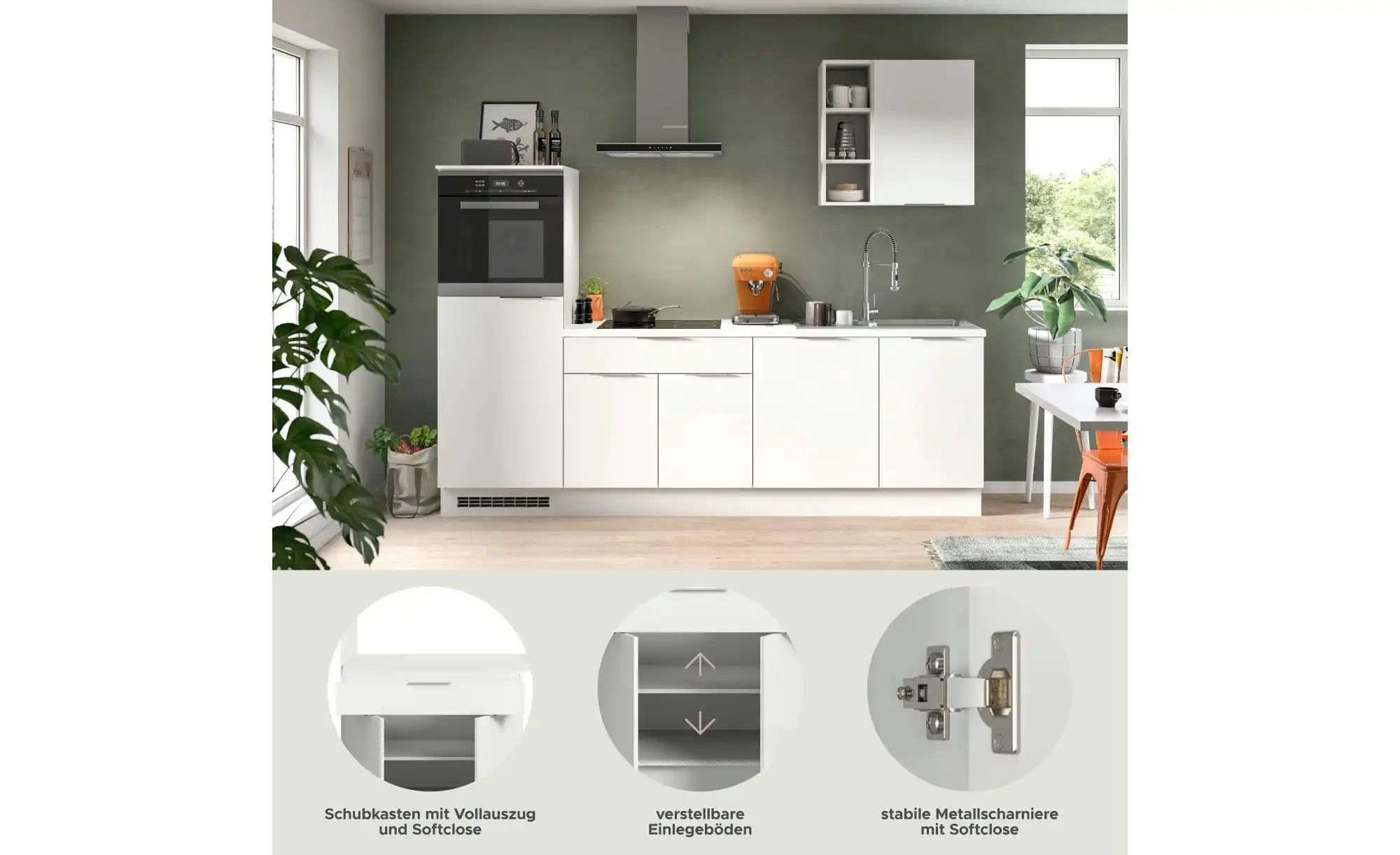 Thumbnail - Küchenzeile  Miller ¦ weiß ¦ Maße (cm): B: 260 H: 60 Küchen-online > Küchenblöcke ohne E-Geräte - Höffner