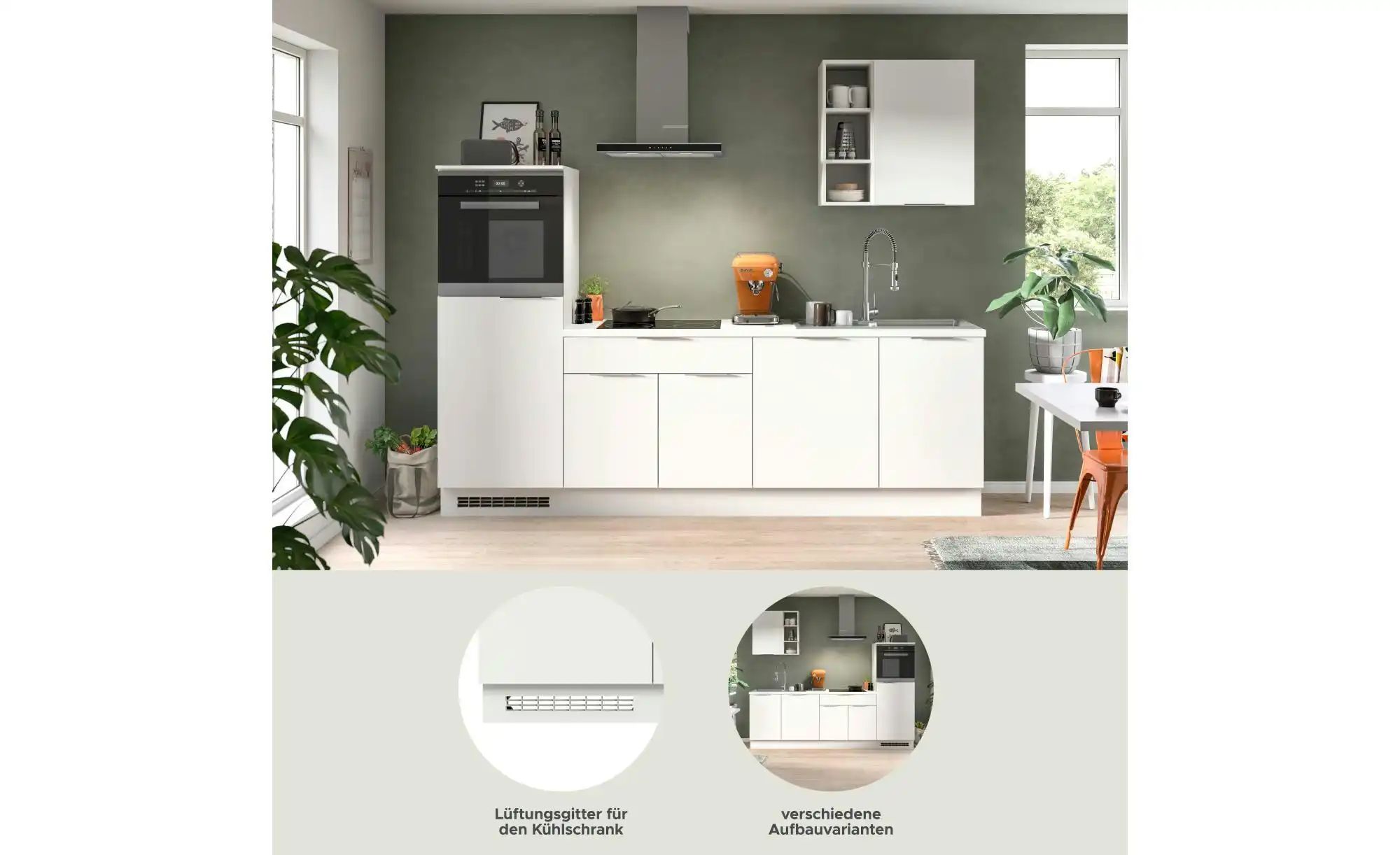 Thumbnail - Küchenzeile  Miller ¦ weiß ¦ Maße (cm): B: 260 H: 60 Küchen-online > Küchenblöcke ohne E-Geräte - Höffner