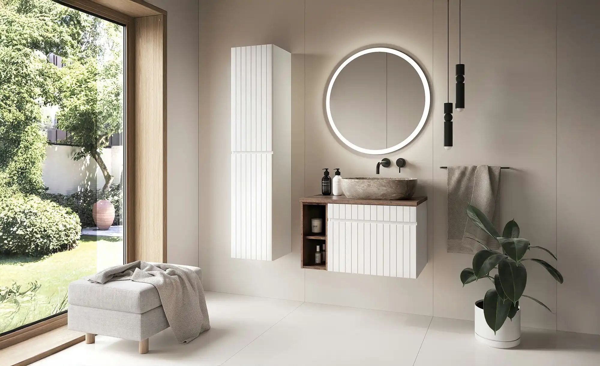 Thumbnail - Hochschrank Inheidener See ¦ weiß ¦ Maße (cm): B: 35 H: 160 T: 33.0 Schränke > Badschränke > Bad-Hochschränke - Höffner