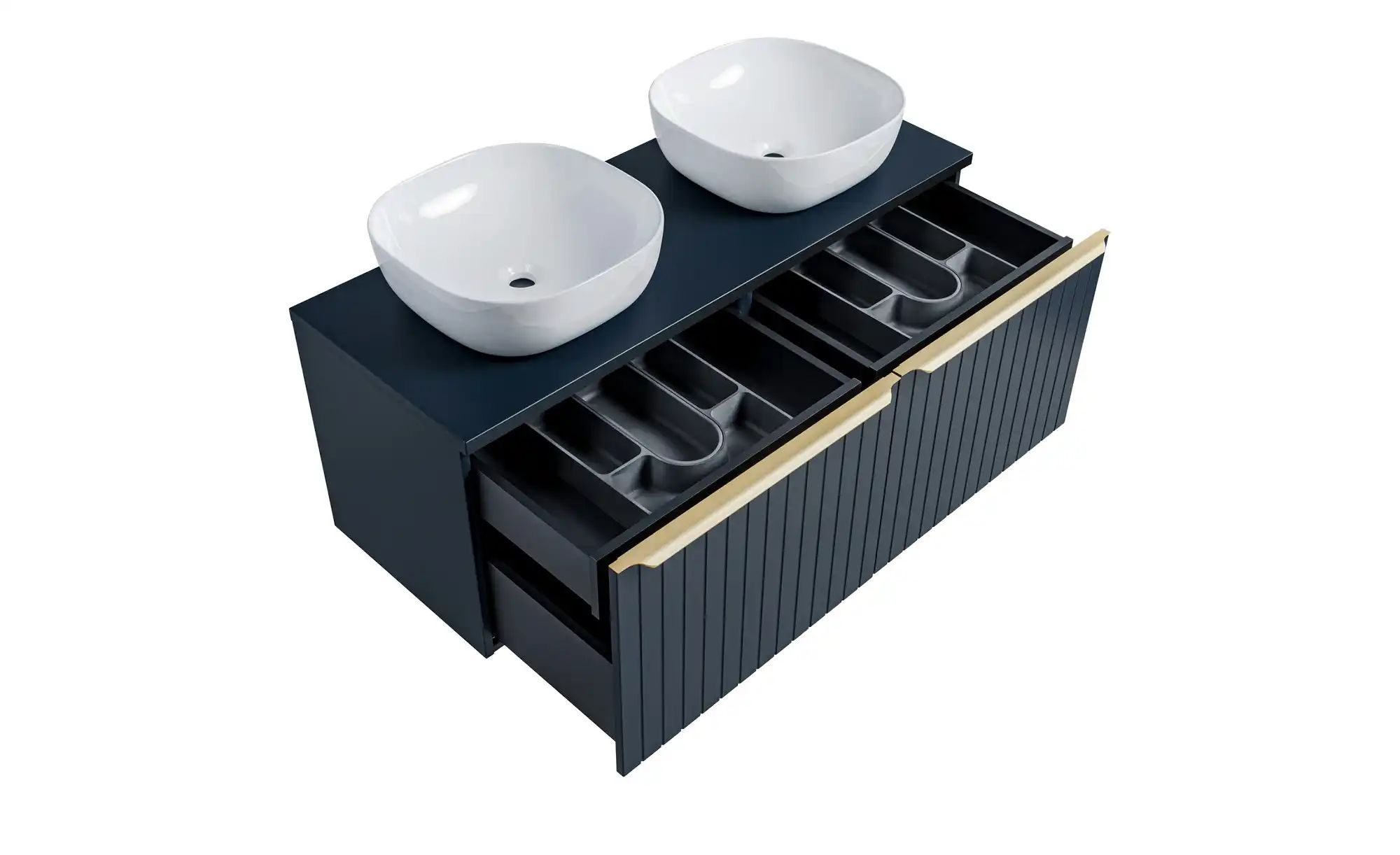 Thumbnail - Waschtischkombination  Sander See ¦ blau ¦ Maße (cm): B: 120,6 H: 59,2 T: 46.5 Schränke > Badschränke > Waschbecken-unte...