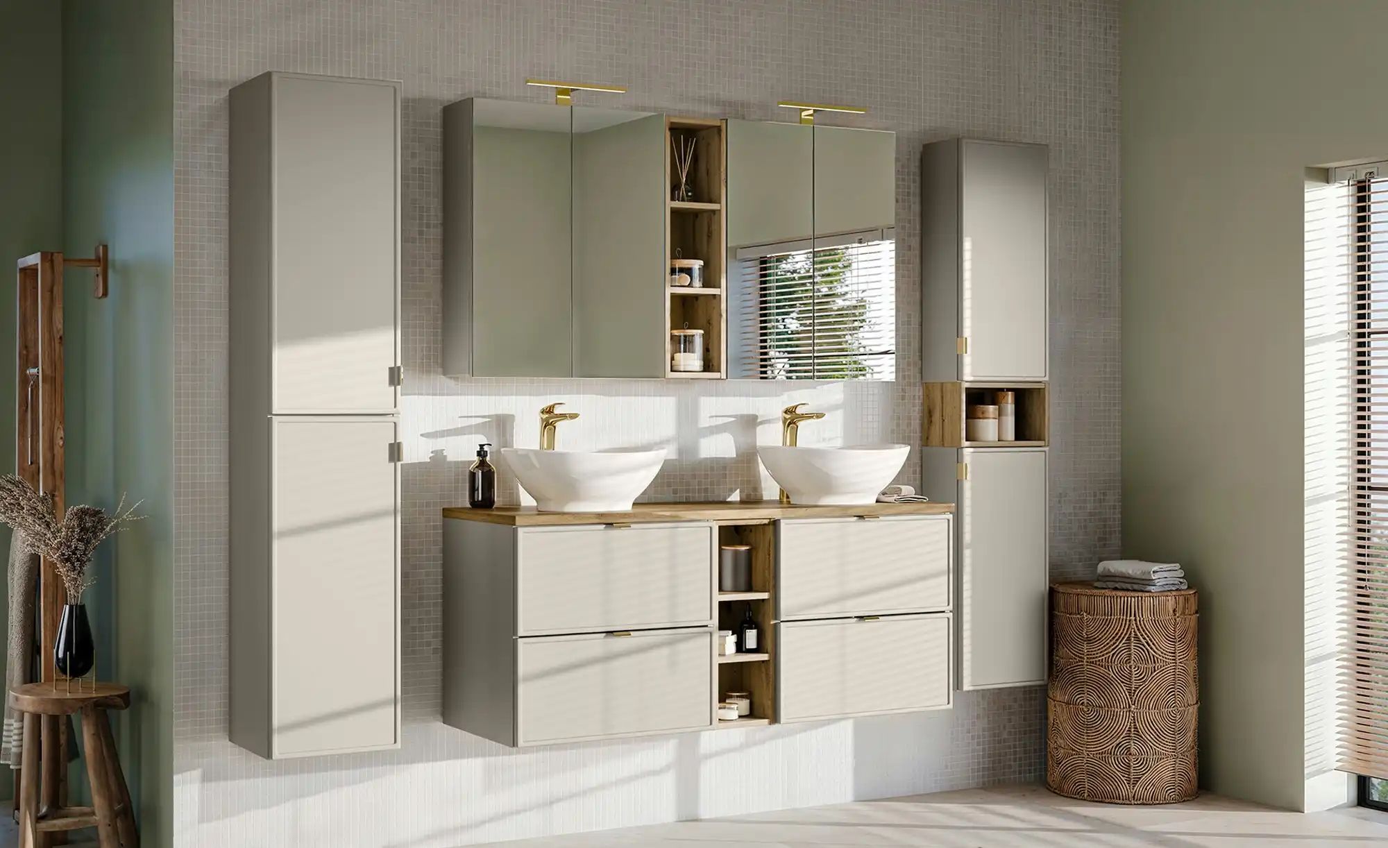 Hochschrank  Behler See ¦ beige ¦ Maße (cm): B: 35 H: 185 T: 19.0 Schränke günstig online kaufen
