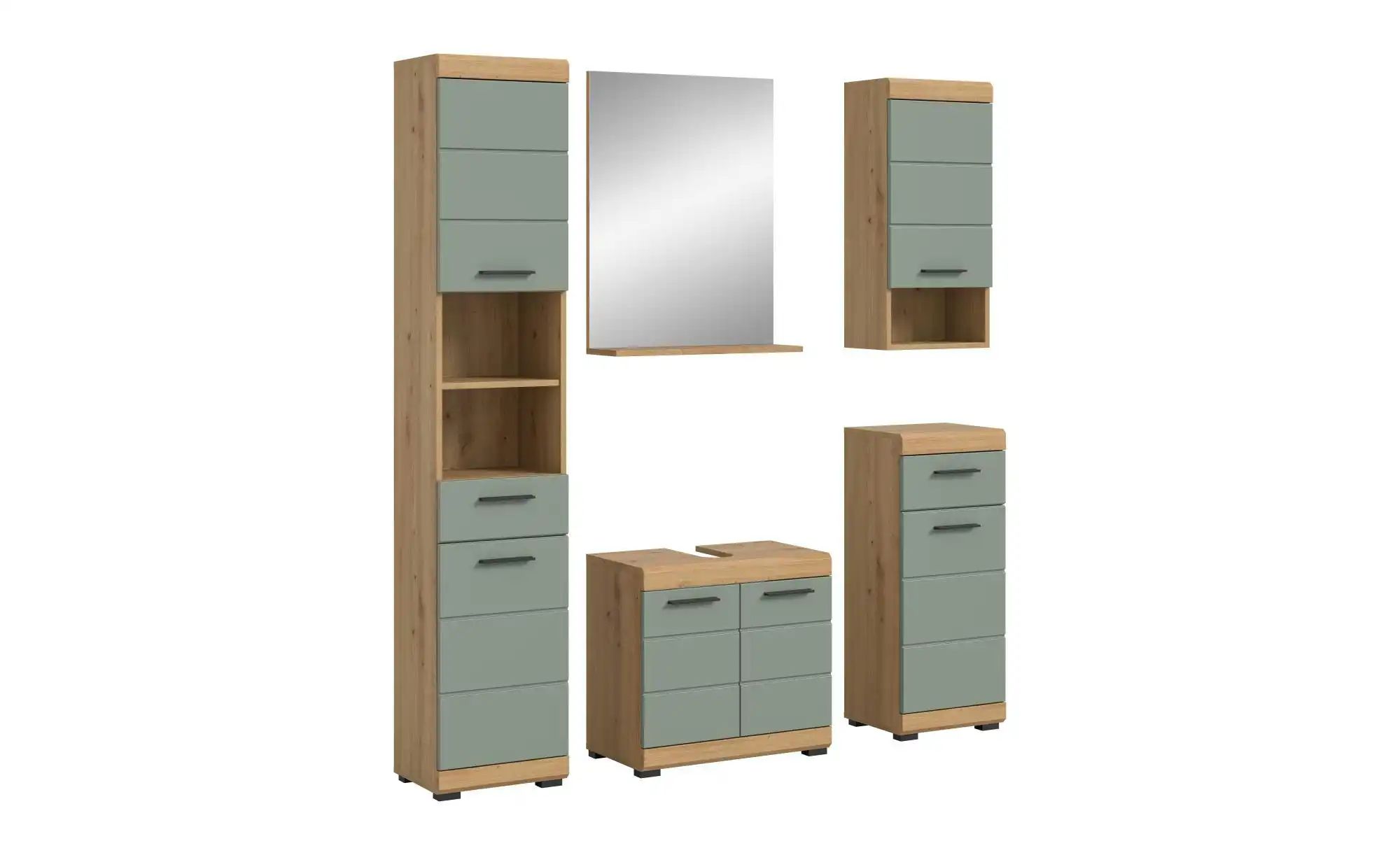 Thumbnail - Badmöbel-Set SCHLOONSEE 5 teilig bestehend aus: Hochschrank WBU Spiegel Unterschrank Hängeschrank Schloonsee ¦ gr...