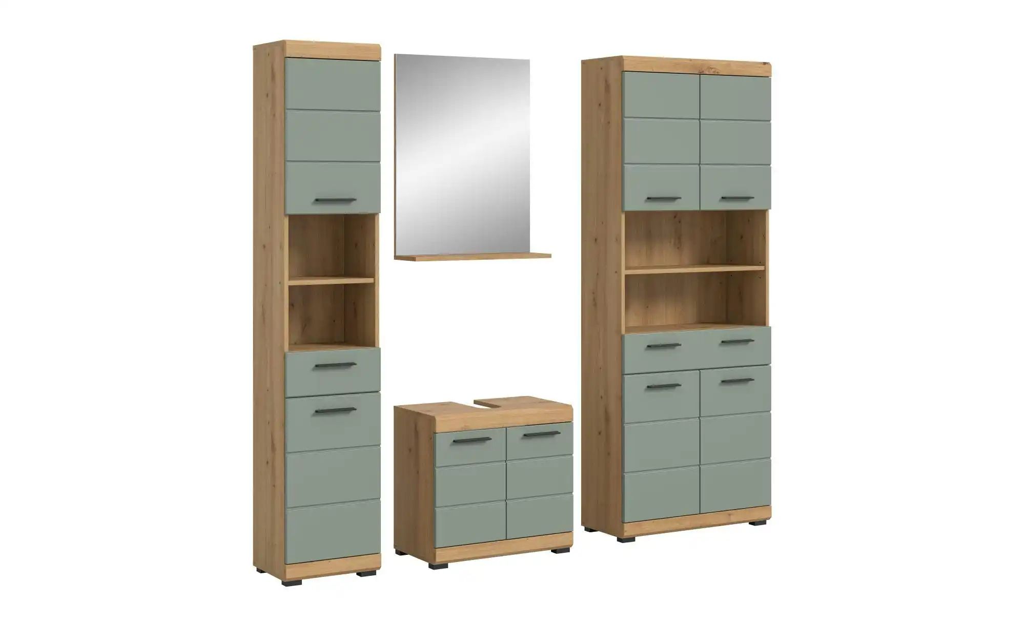 Thumbnail - Badmöbel-Set SCHLOONSEE  4 teilig  bestehend aus: Hochschrank  Waschbeckenunterschrank  Badspiegel  Hochschrank breit  S...