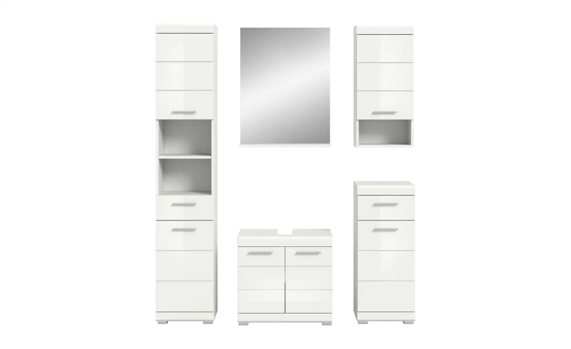 Badmöbel-Set SCHLOONSEE  5 teilig  bestehend aus: Hochschrank  WBU  Spiegel günstig online kaufen
