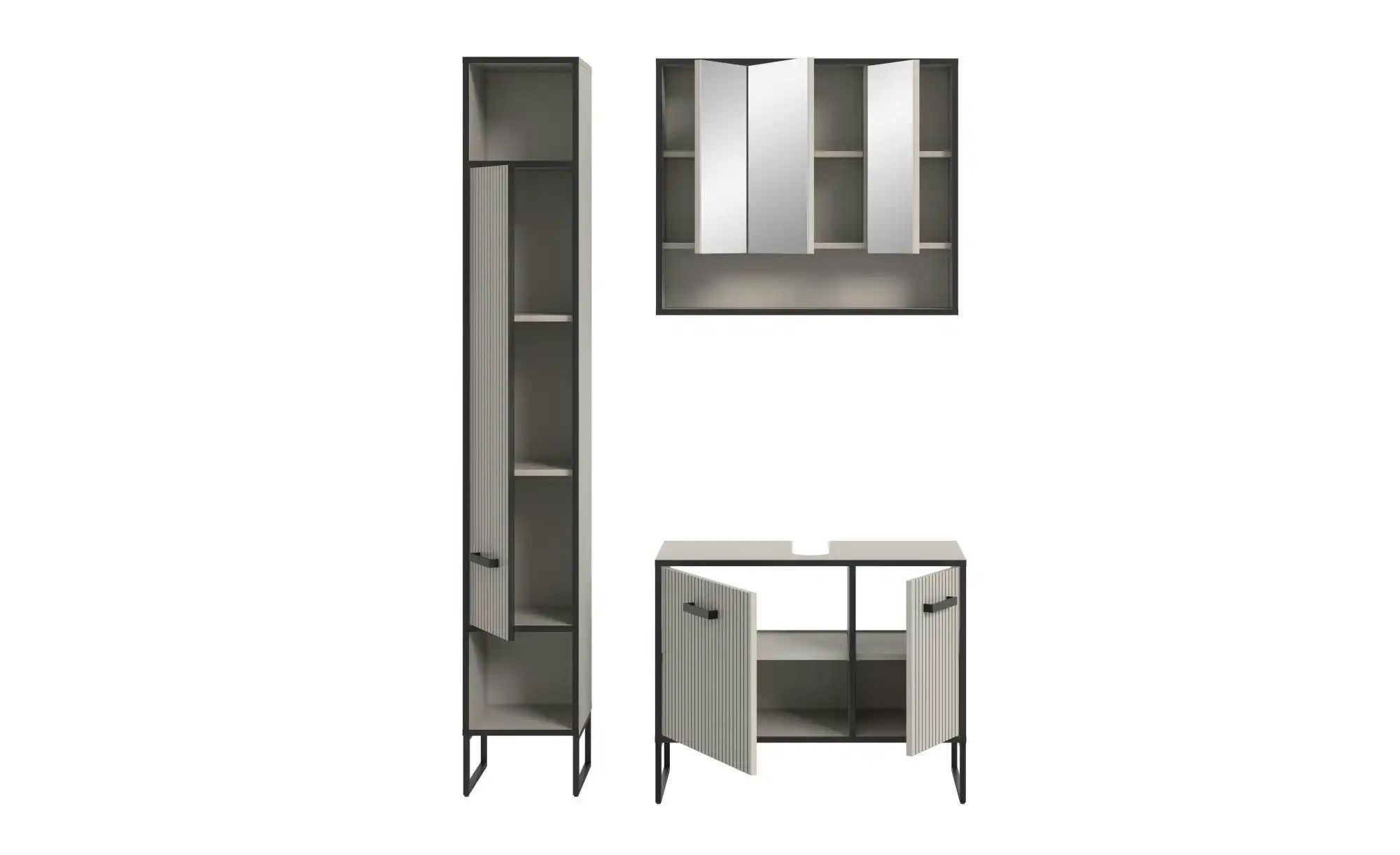 Thumbnail - Badkombination   ¦ creme ¦ Maße (cm): B: 125 H: 192 Schränke > Badschränke > Komplett-Badkombinationen - Höffner