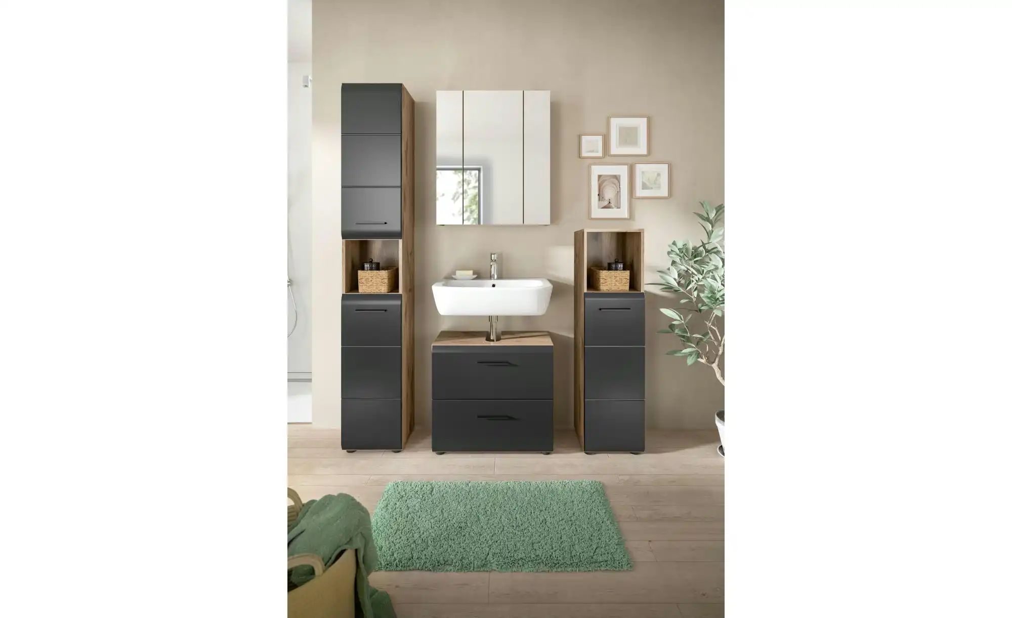 Badkombination   ¦ holzfarben ¦ Maße (cm): B: 150 H: 185 Schränke > Badschr günstig online kaufen