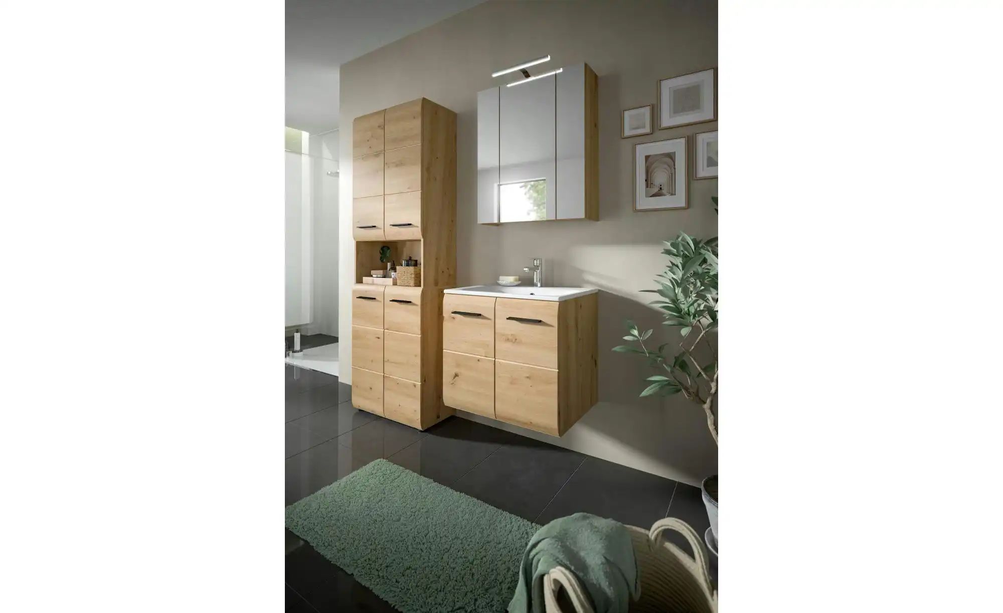 Badkombination   ¦ holzfarben ¦ Maße (cm): B: 135 H: 185 Schränke > Badschr günstig online kaufen