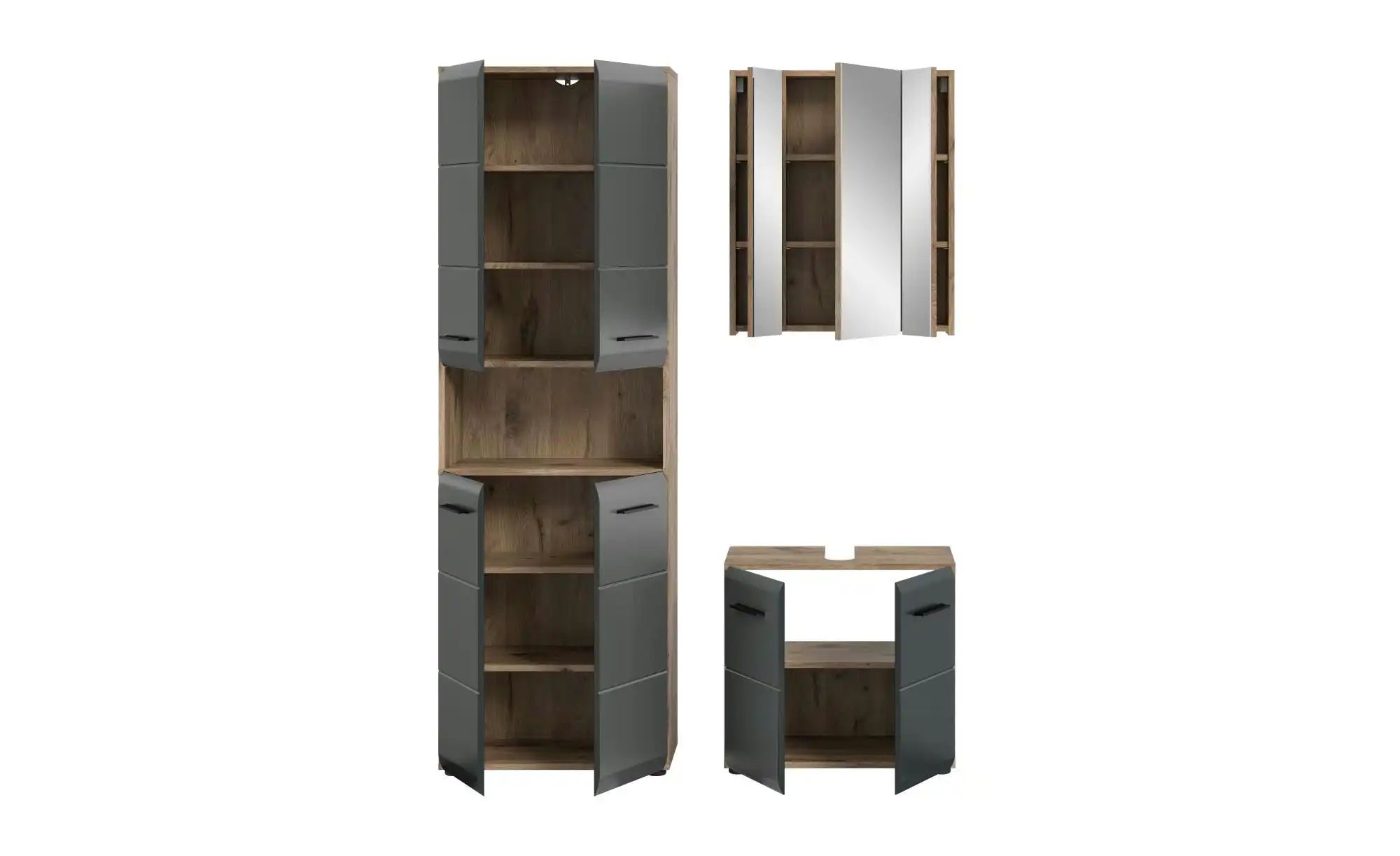 Badkombination   ¦ holzfarben ¦ Maße (cm): B: 135 H: 185 Schränke > Badschr günstig online kaufen